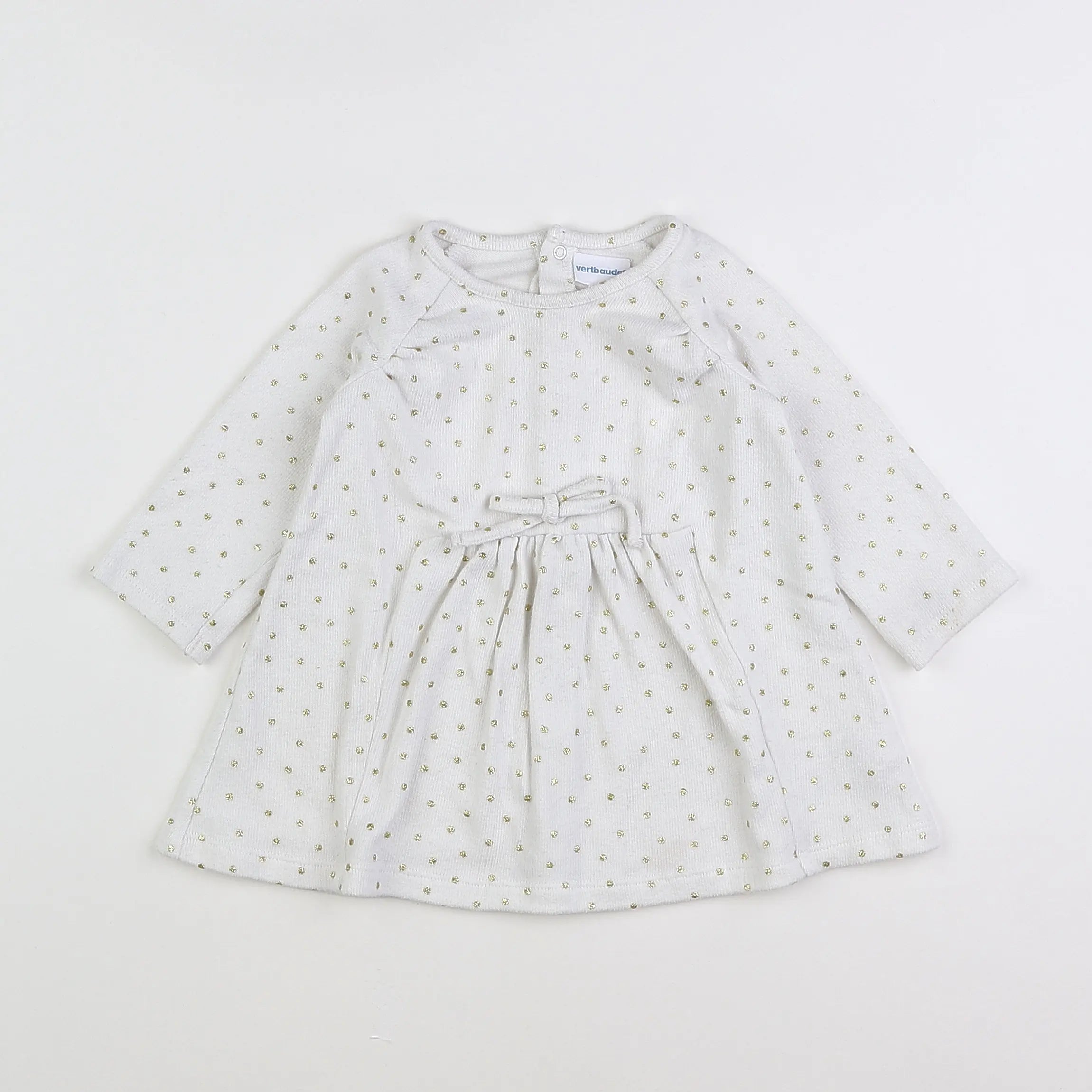Vertbaudet - robe blanc, or - 12 mois