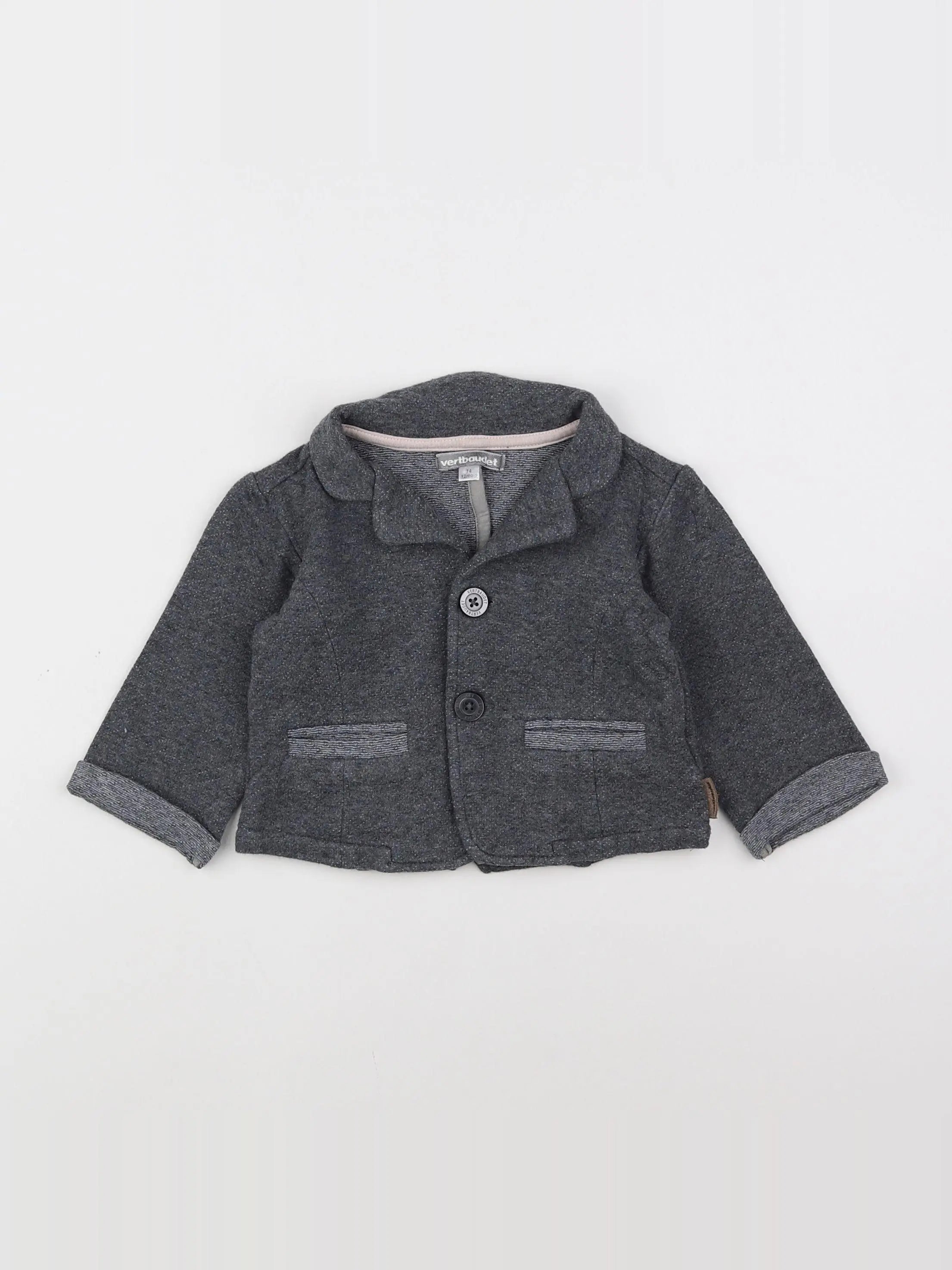 Vertbaudet - veste gris - 12 mois