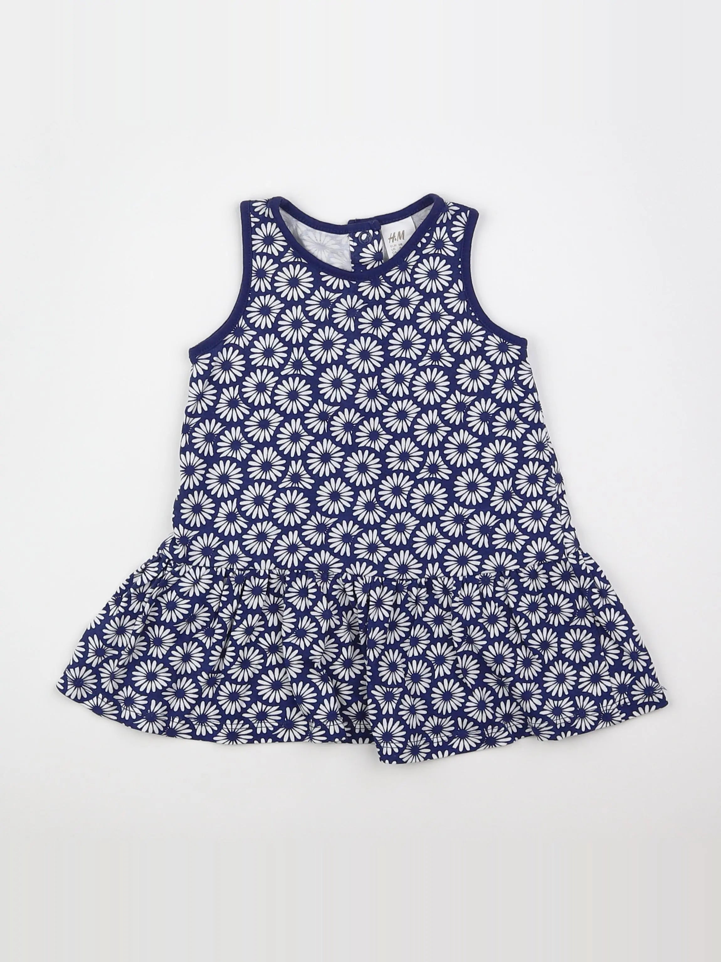 H&M - robe bleu - 6 mois