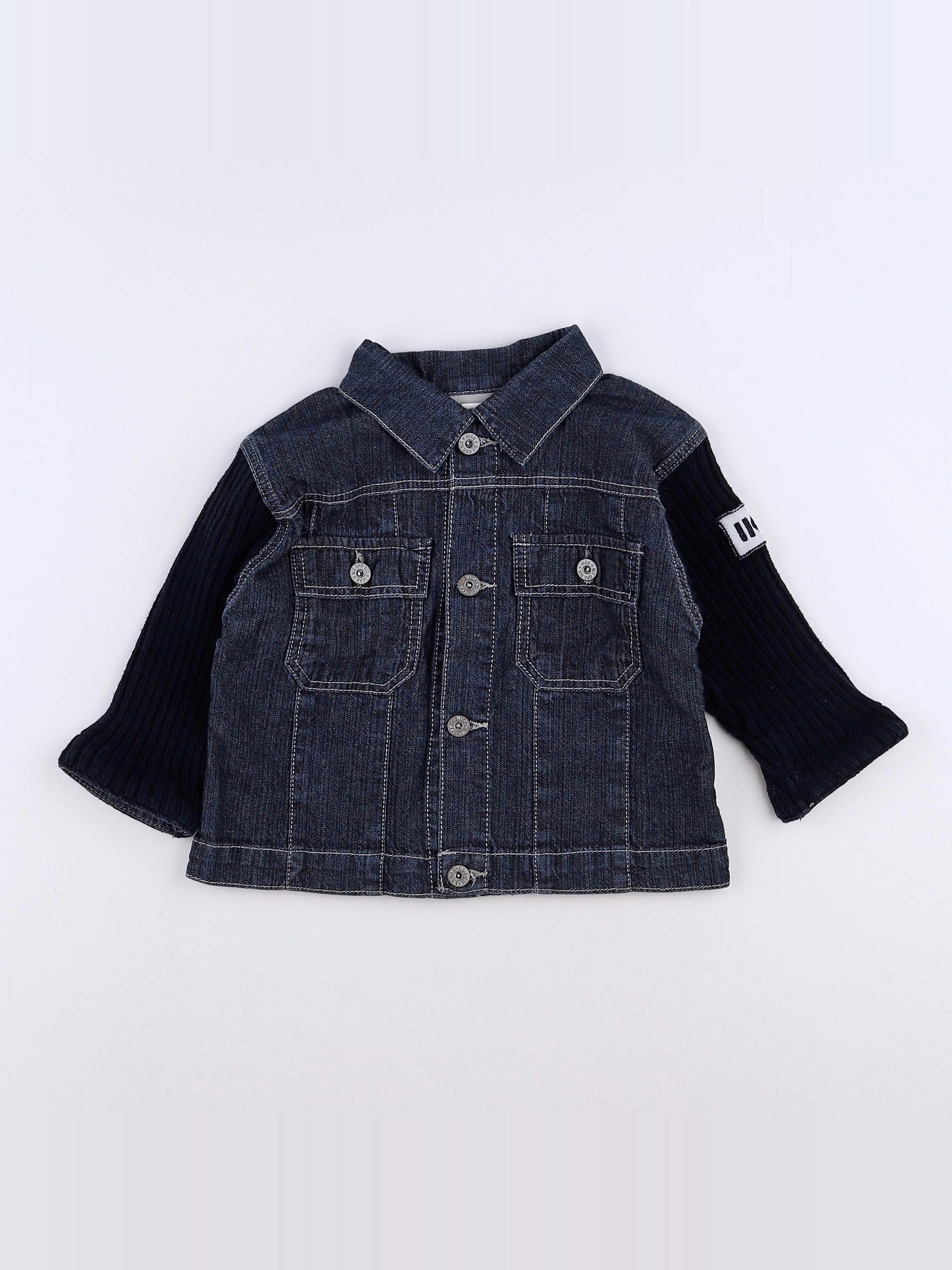 IKKS - veste bleu, gris - 12 mois
