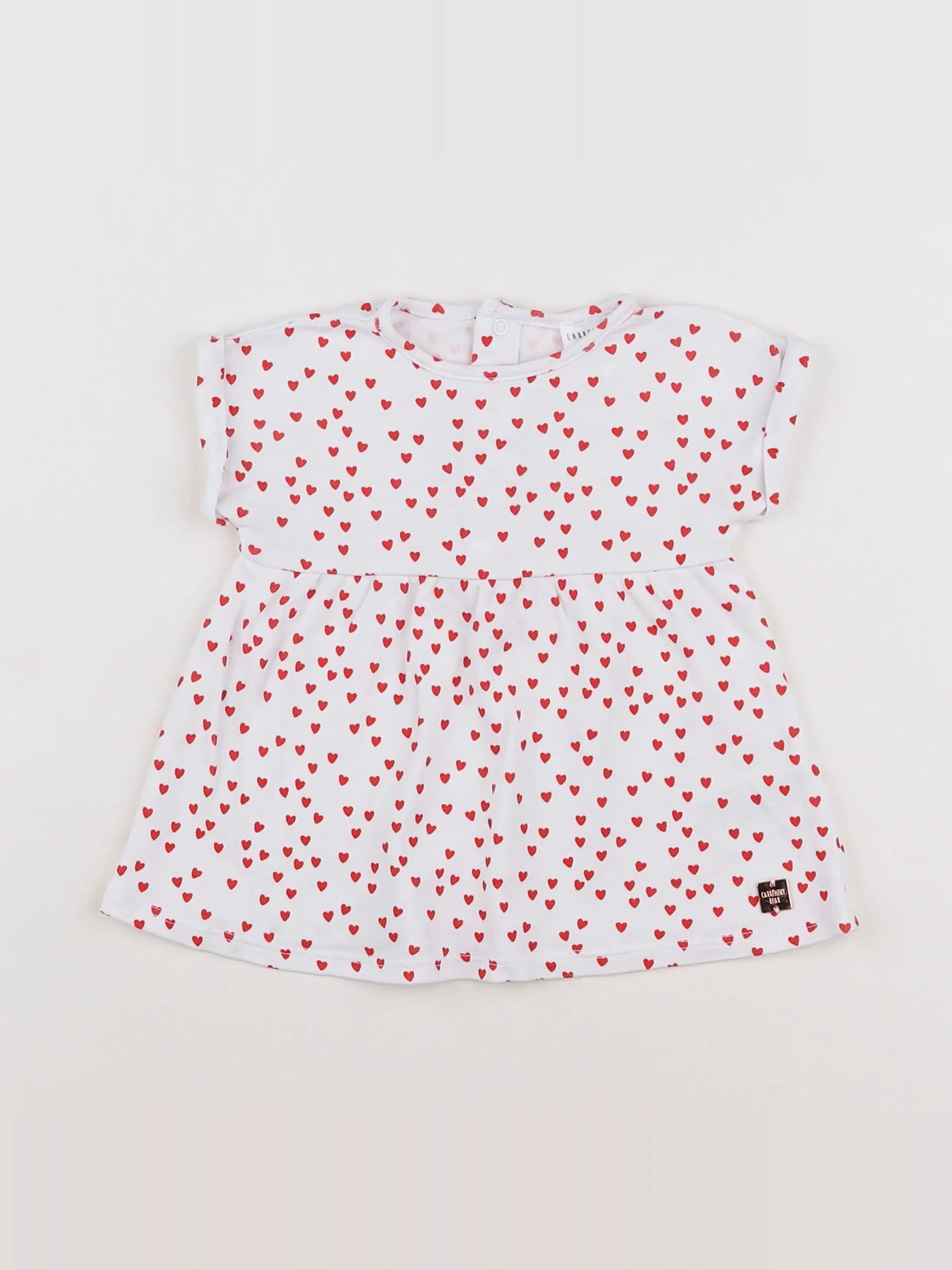 Carrément Beau - robe blanc, rouge - 3 mois