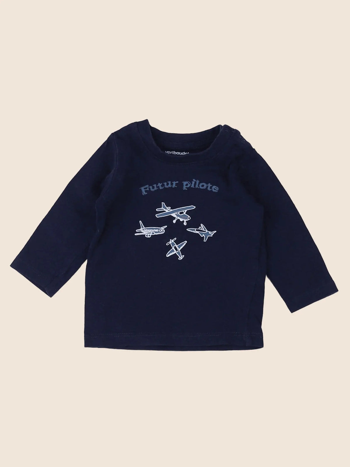 Vertbaudet - tee-shirt bleu - 3 mois