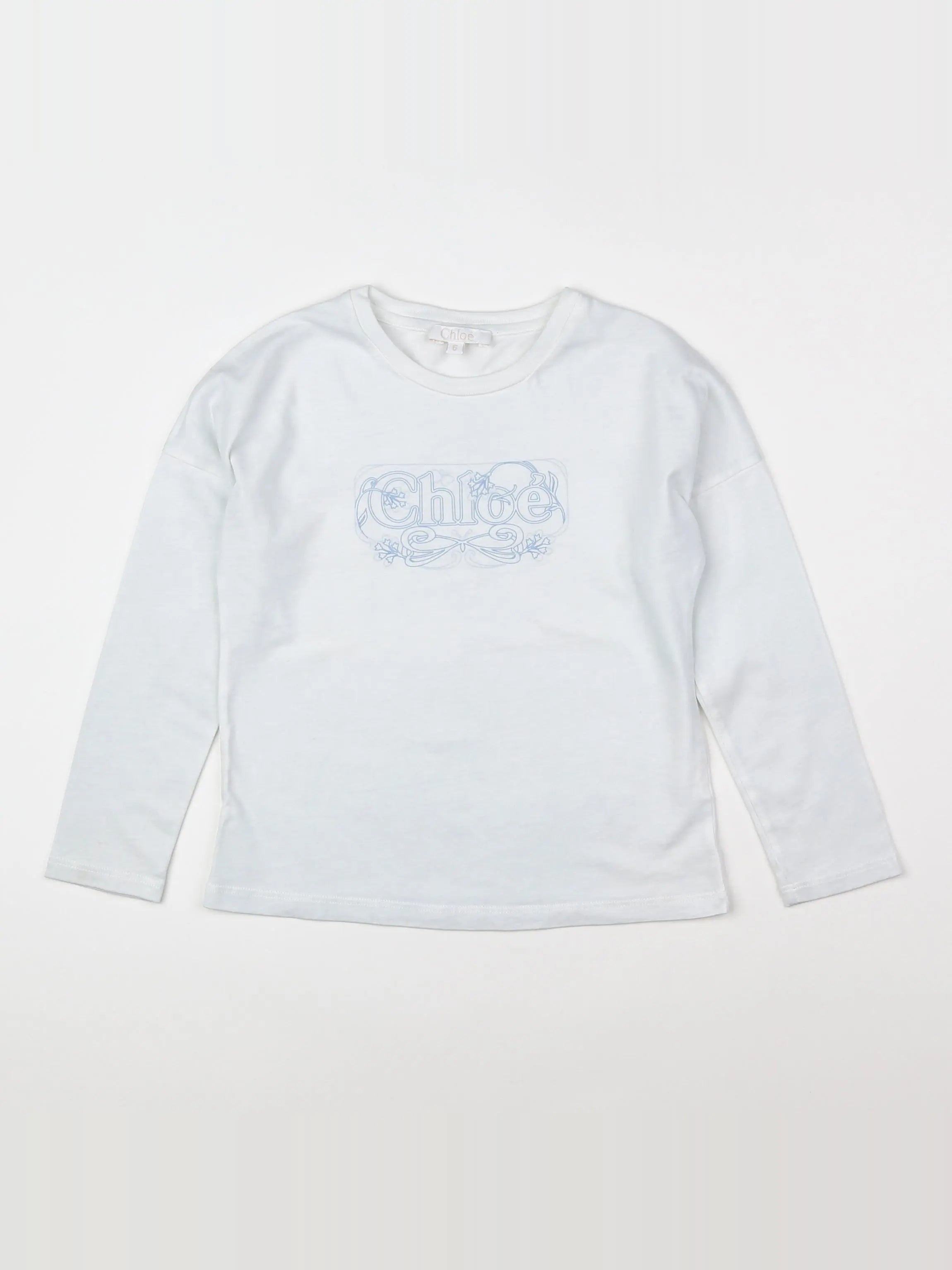 Chloé - tee-shirt blanc, bleu - 6 ans
