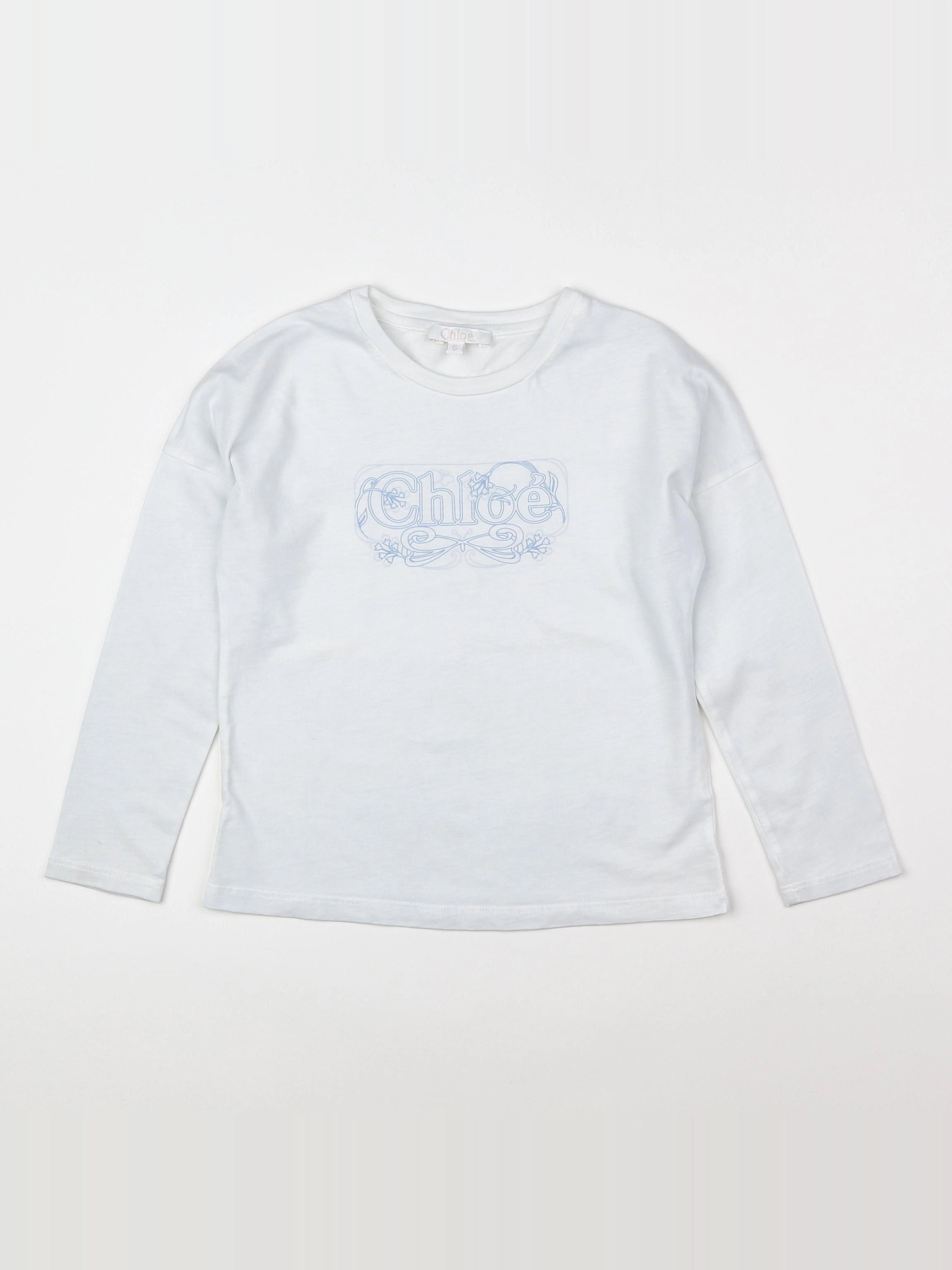 Chloé - tee-shirt blanc, bleu - 6 ans