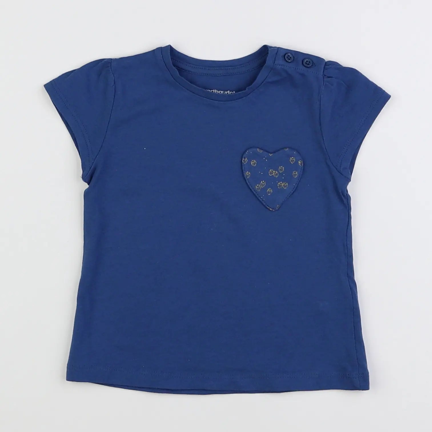 Vertbaudet - tee-shirt bleu - 12 mois