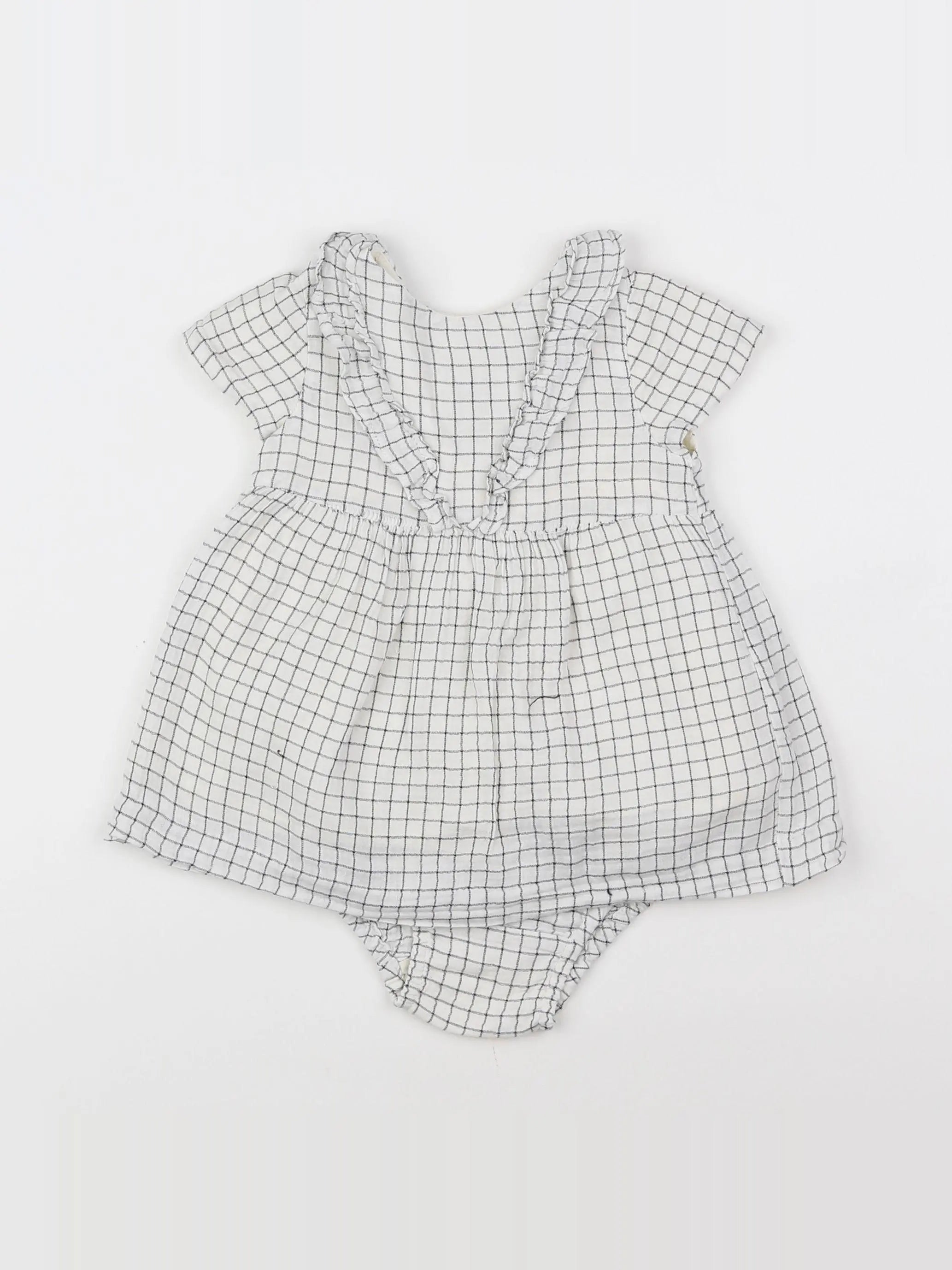 Zara - robe blanc, noir - 9/12 mois