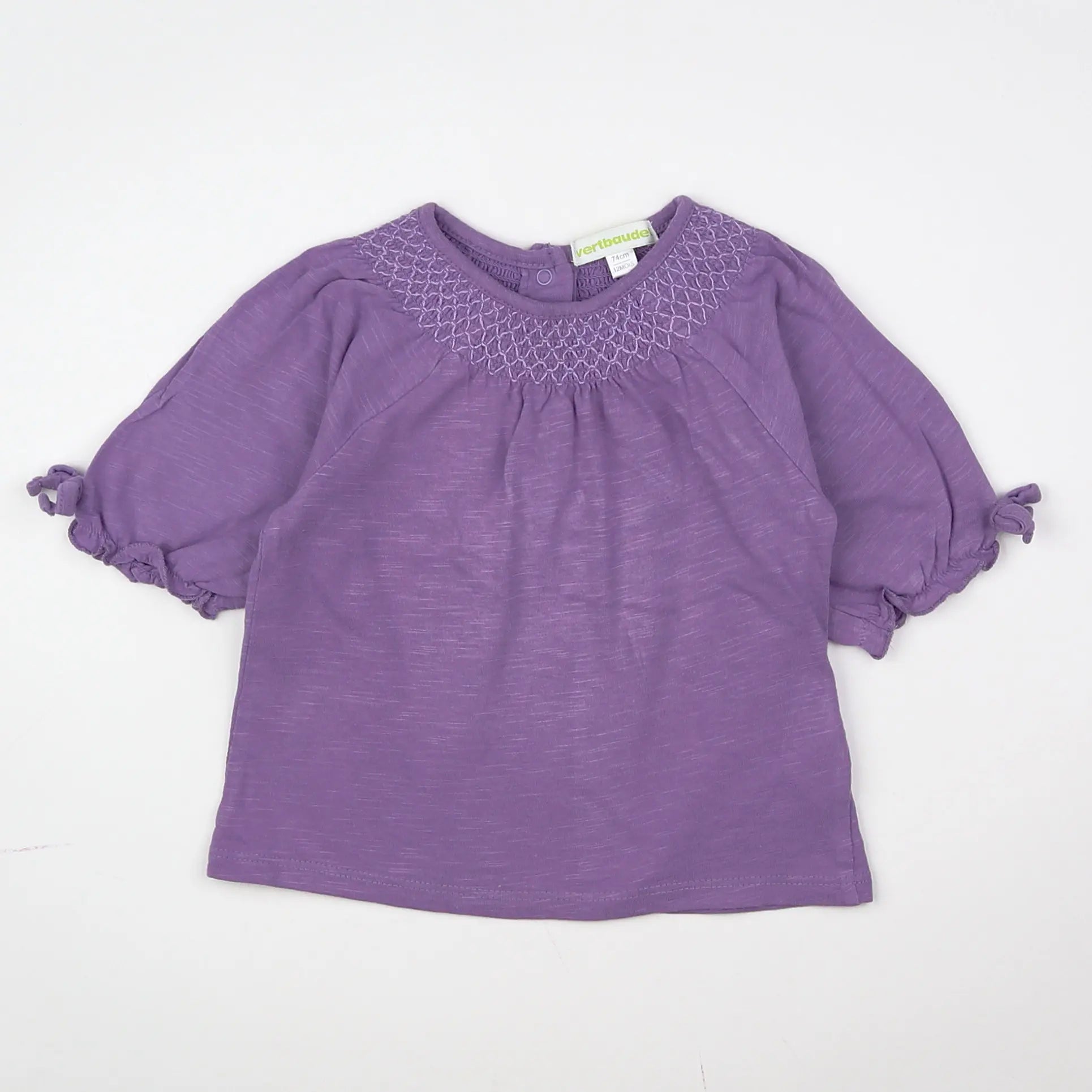 Vertbaudet - tee-shirt violet - 12 mois
