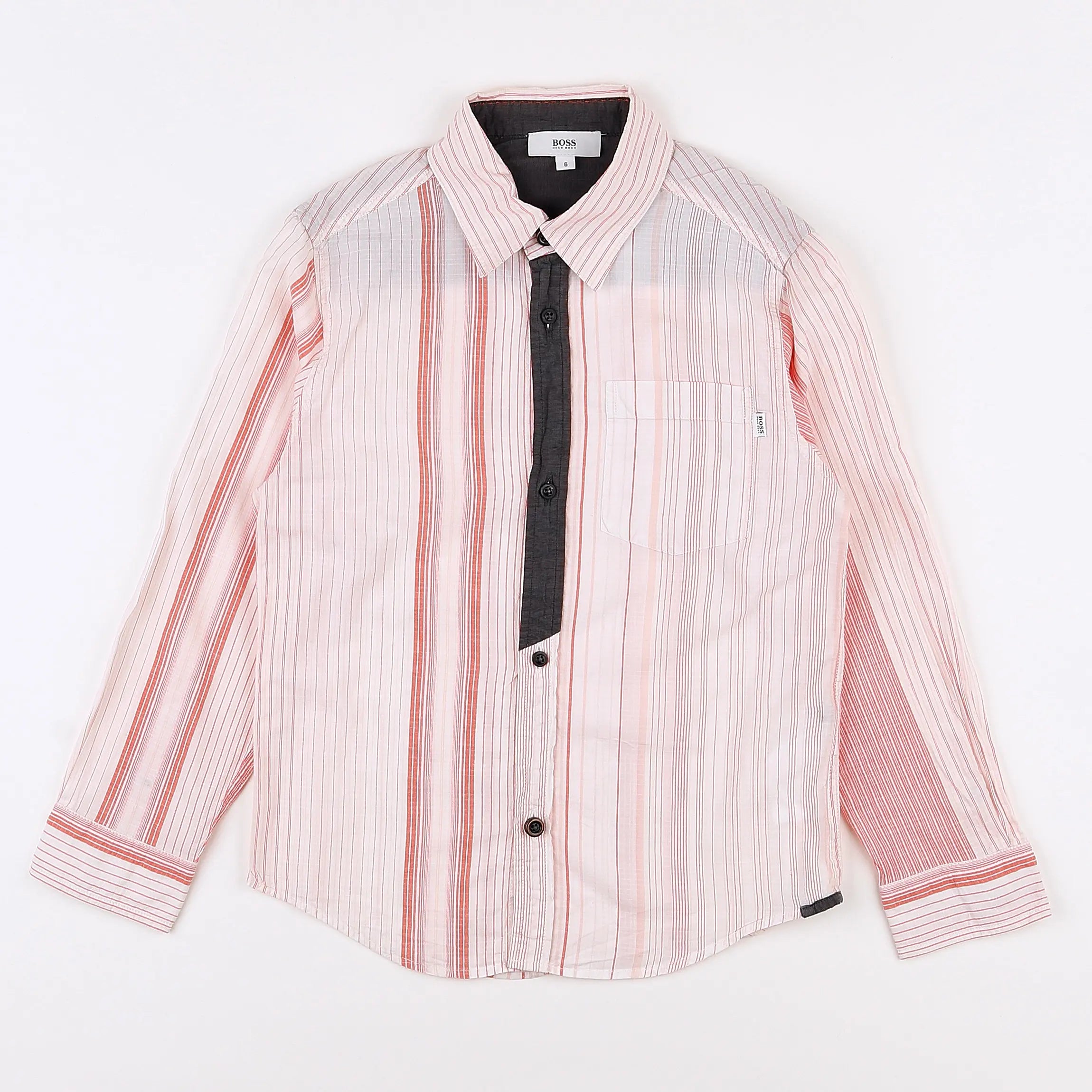 Hugo Boss - chemise blanc, rouge - 6 ans