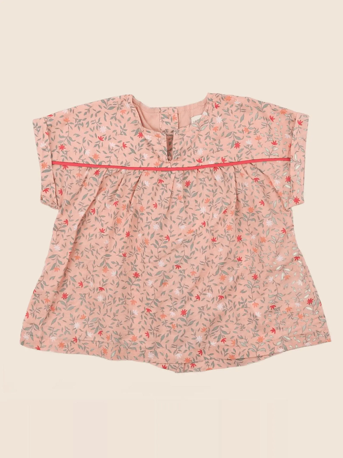 Vertbaudet - blouse orange, vert - 9 mois