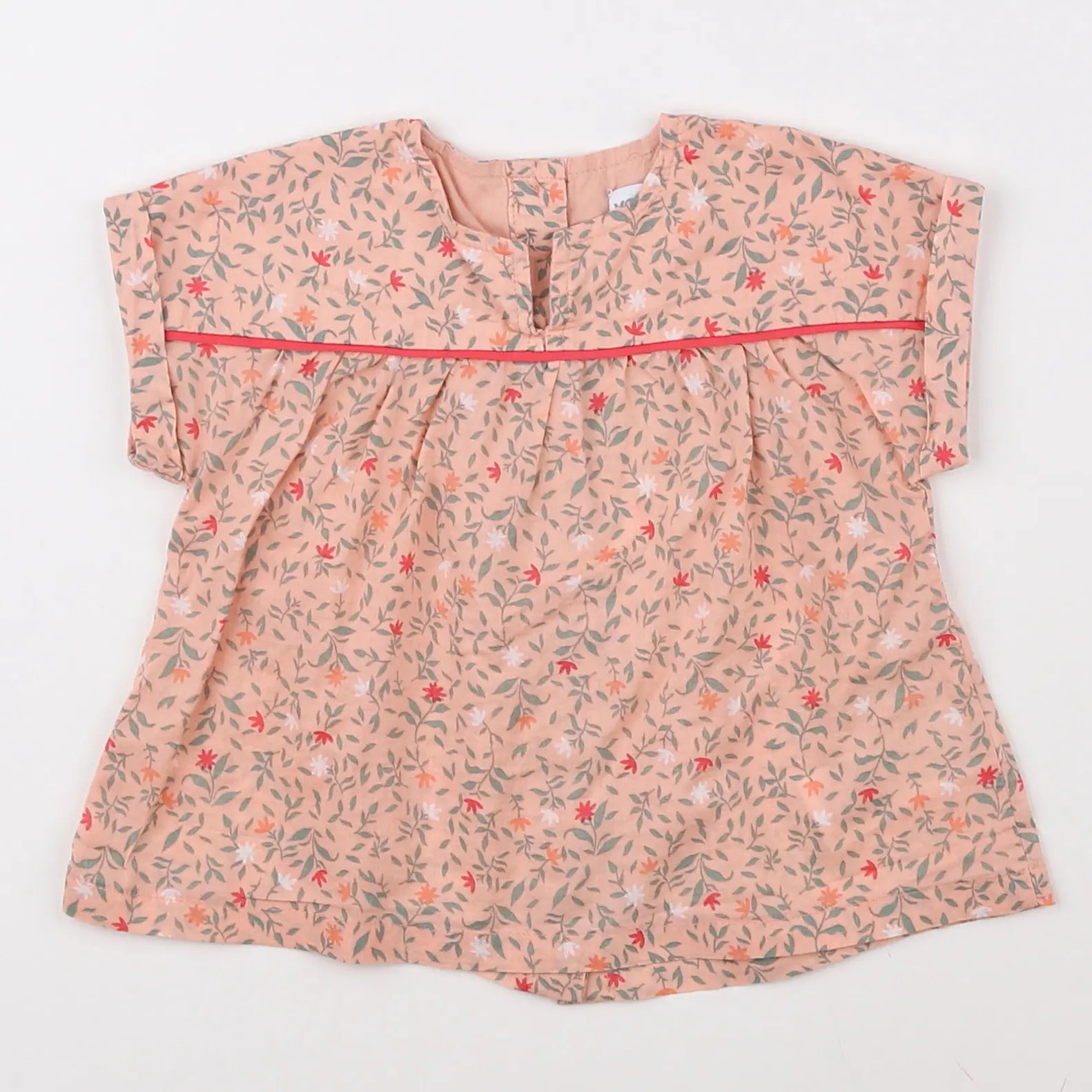 Vertbaudet - blouse orange, vert - 9 mois
