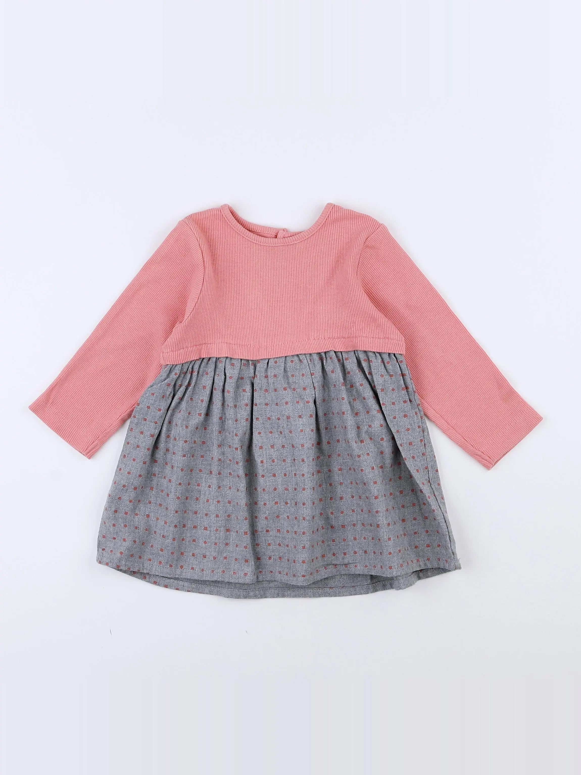 Noukie's - robe gris, rose - 9 mois