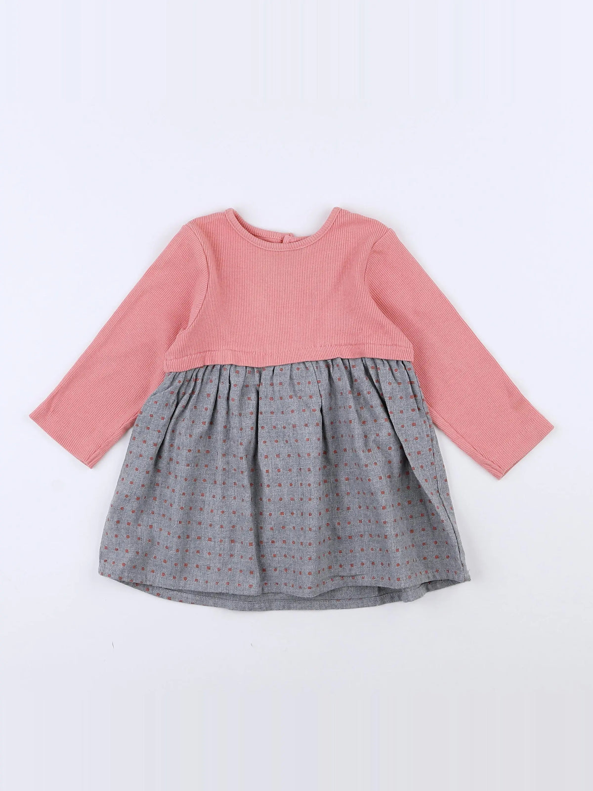 Noukie's - robe gris, rose - 9 mois