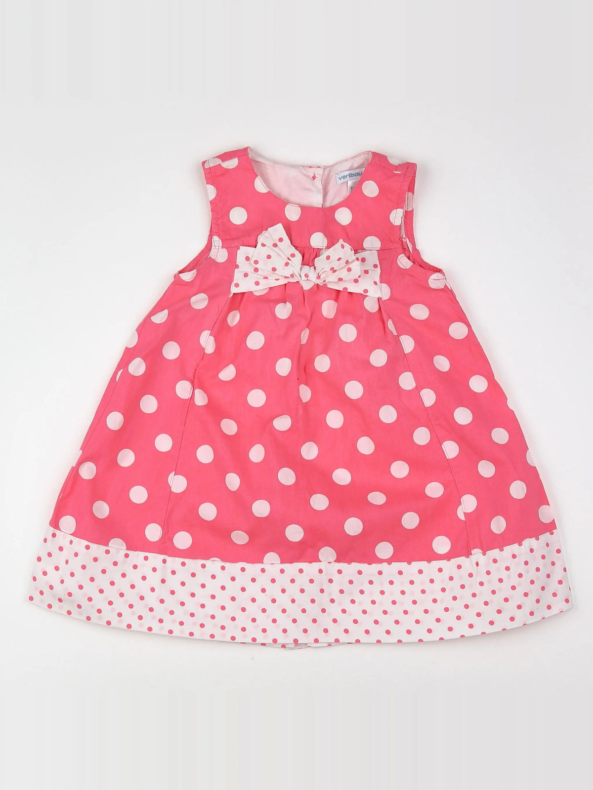 Vertbaudet - robe blanc, rose - 18 mois