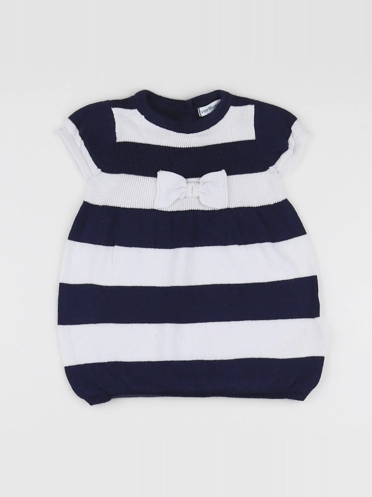 Vertbaudet - robe bleu, blanc - 6 mois