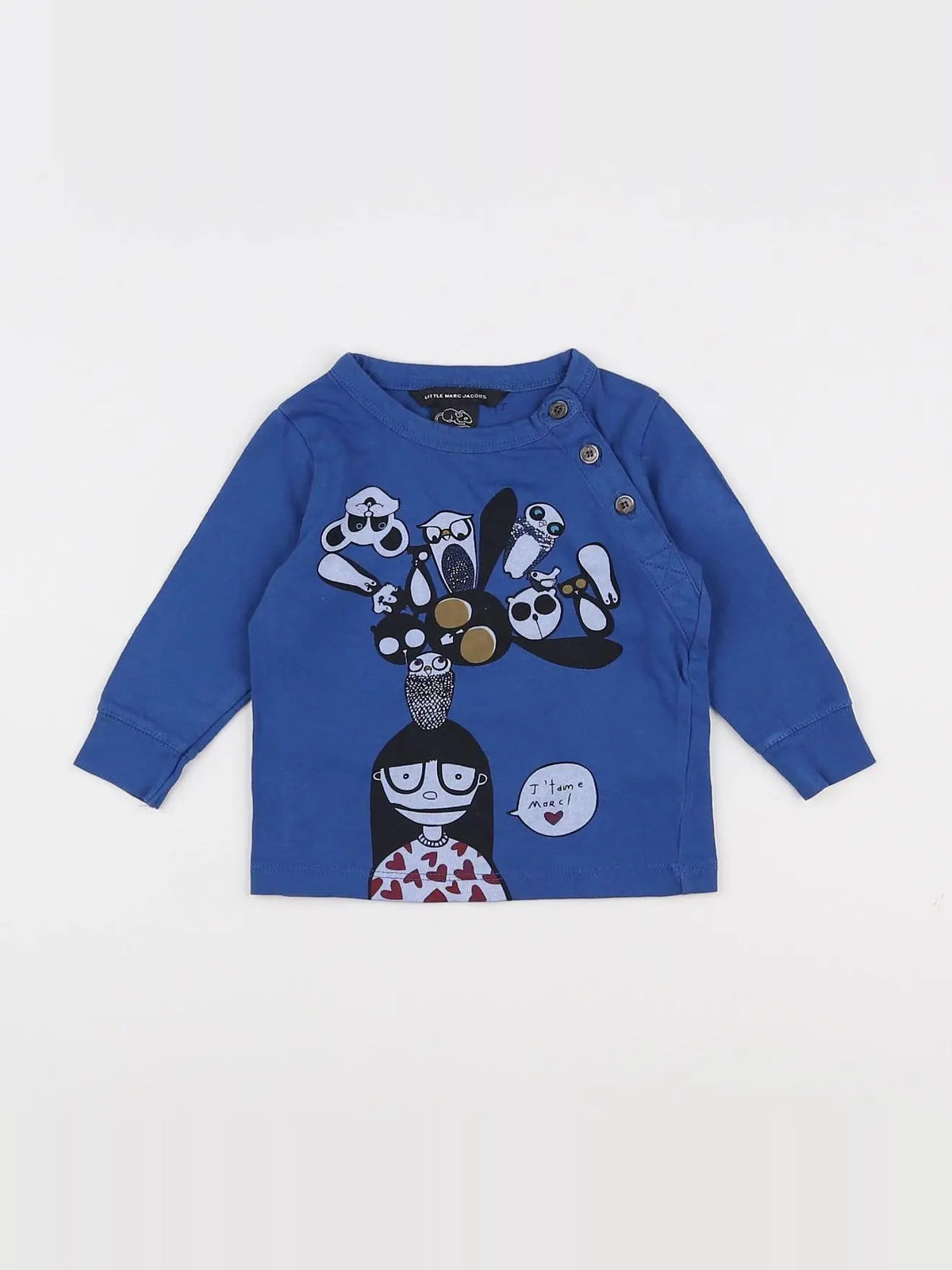 Little marc jacobs - tee-shirt bleu - 6 mois