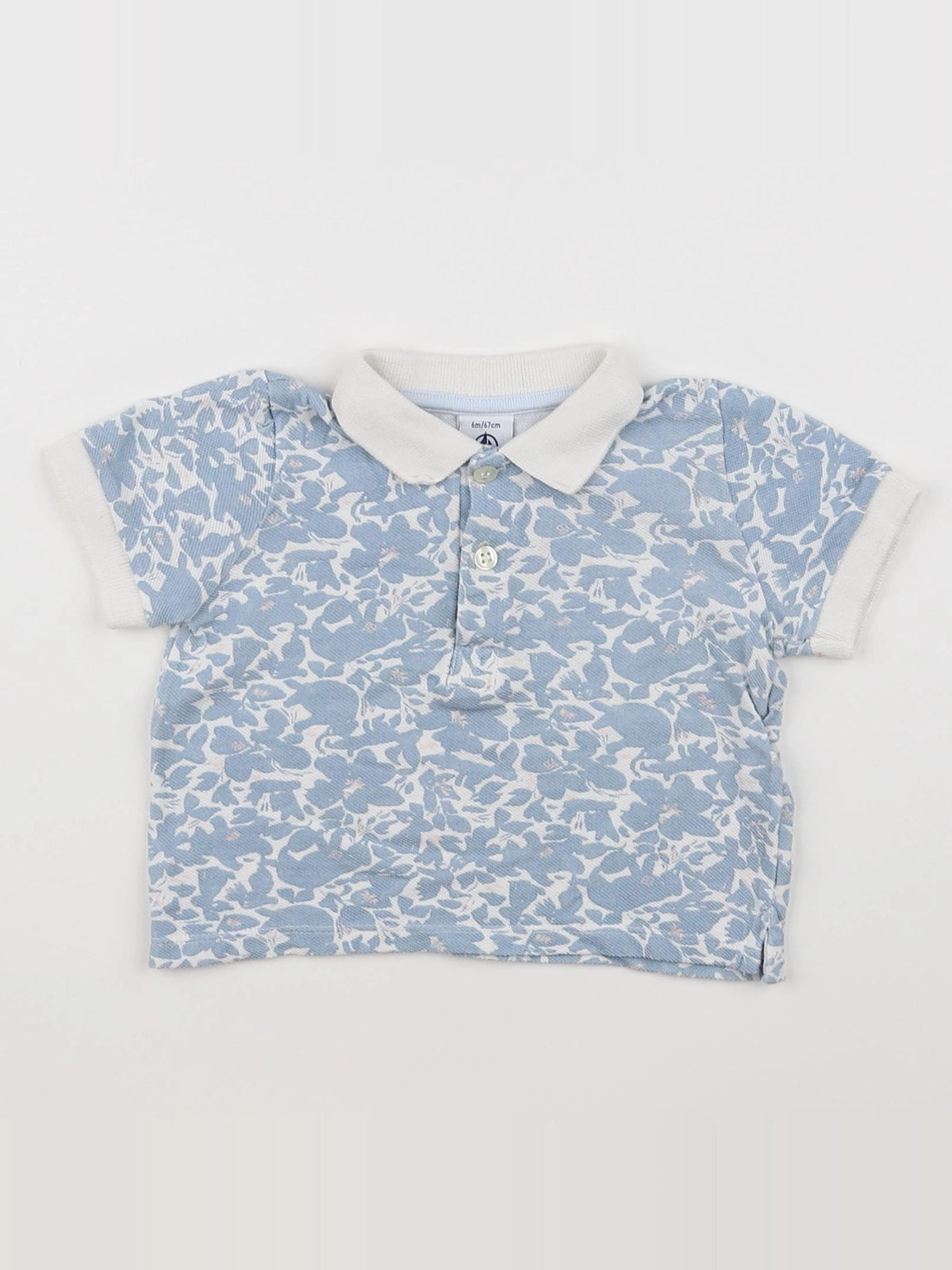 Petit Bateau - polo bleu - 6 mois