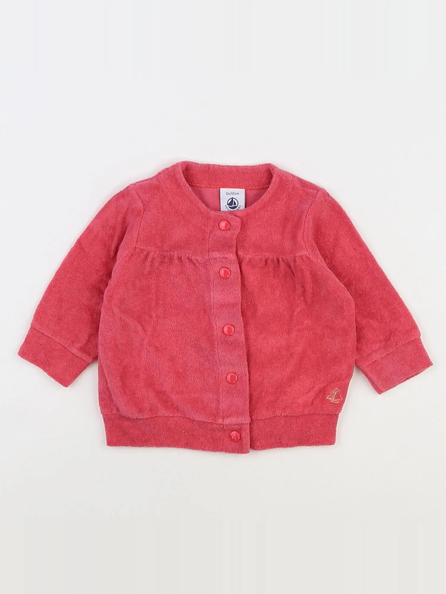 Petit Bateau - gilet rose - 3 mois
