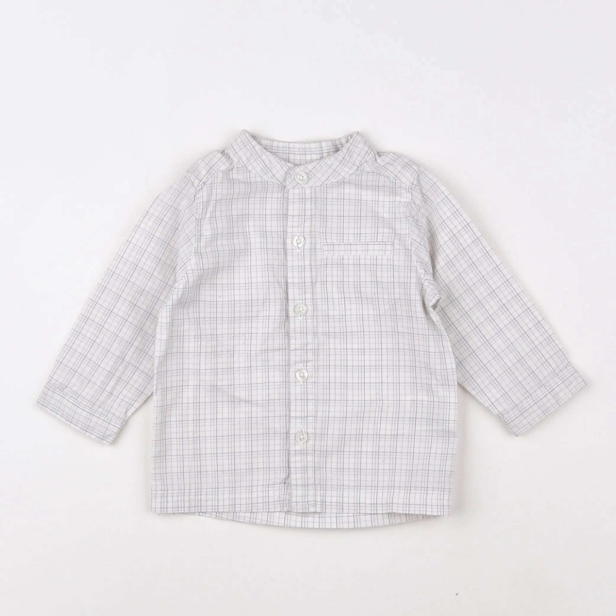 Vertbaudet - chemise beige, marron - 9 mois