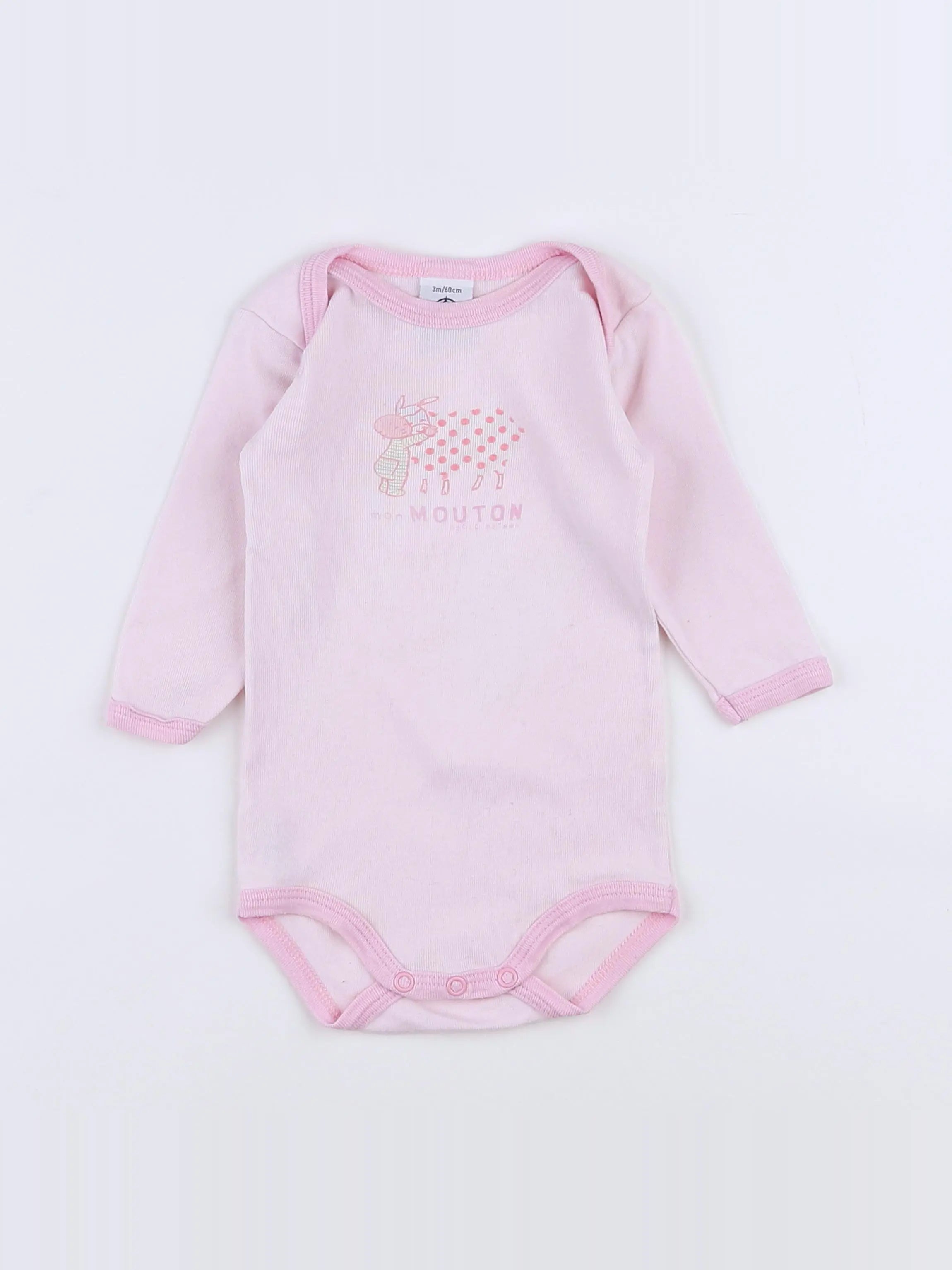 Petit Bateau - body rose - 3 mois