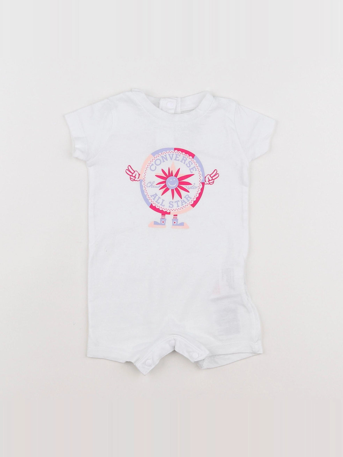 Converse - combinaison blanc, rose - 3 mois