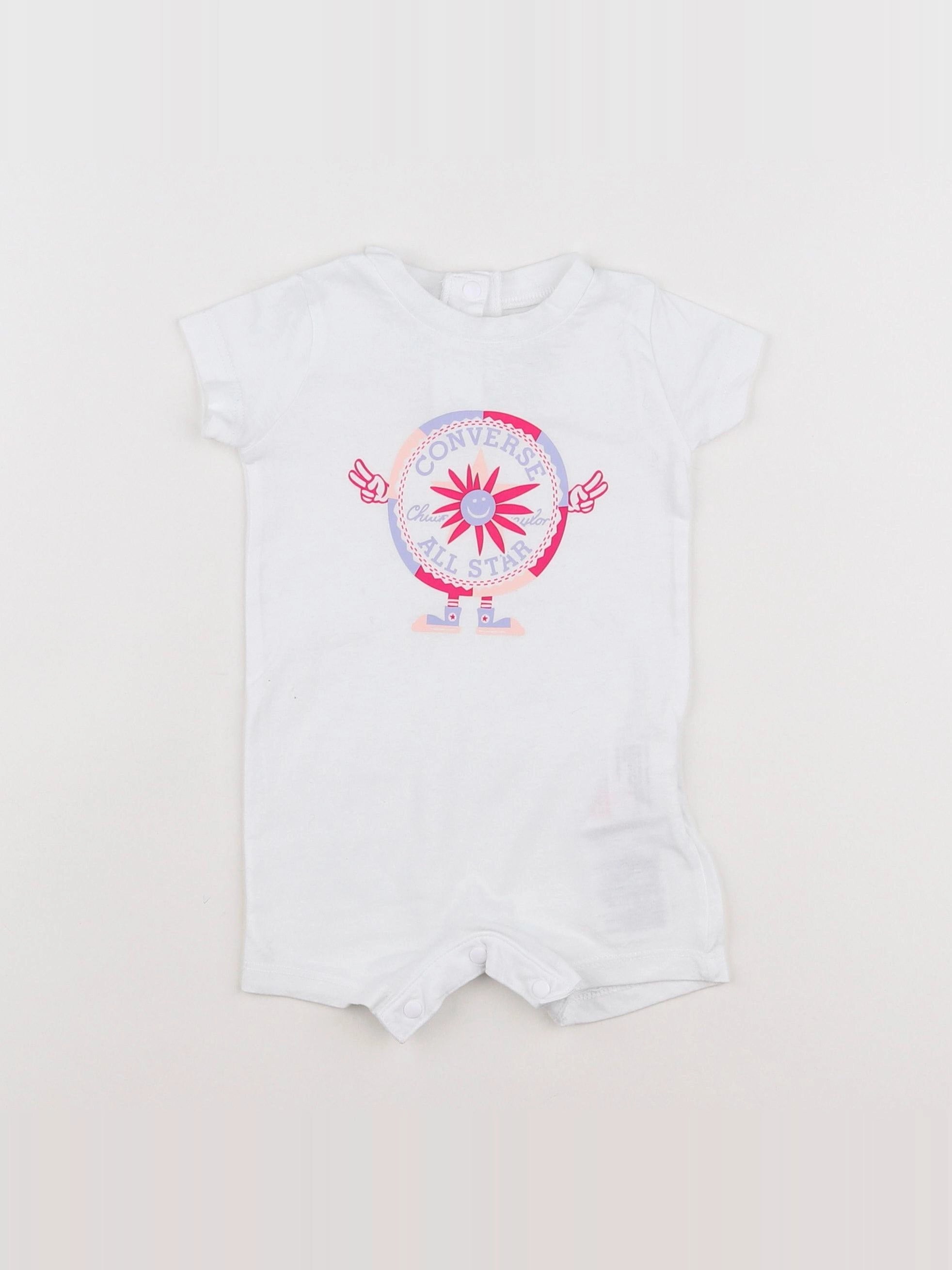 Converse - combinaison blanc, rose - 3 mois