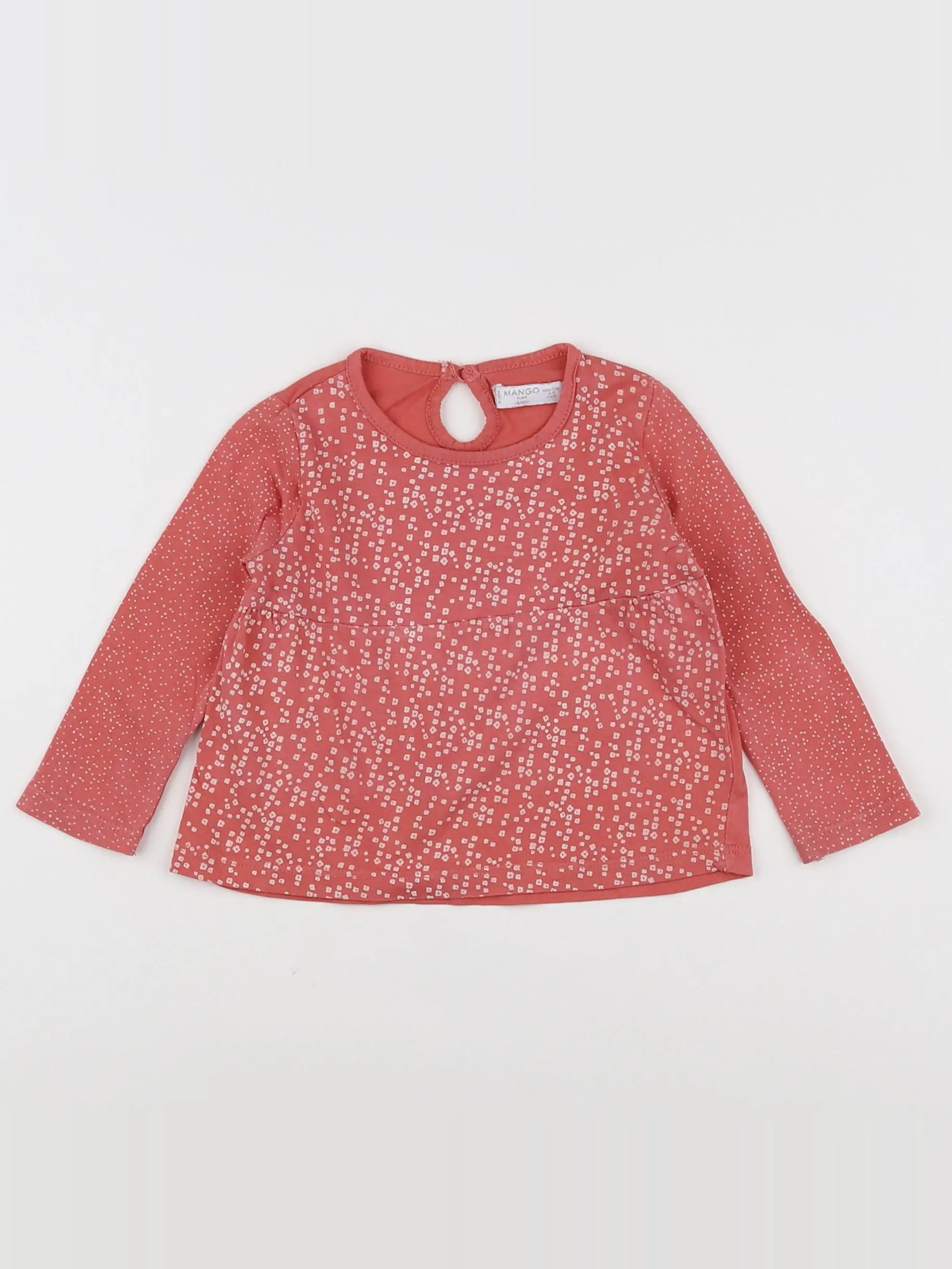 Mango - tee-shirt rose - 6/9 mois