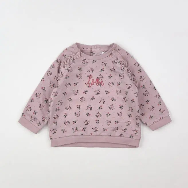 Vertbaudet - sweat violet - 3 mois