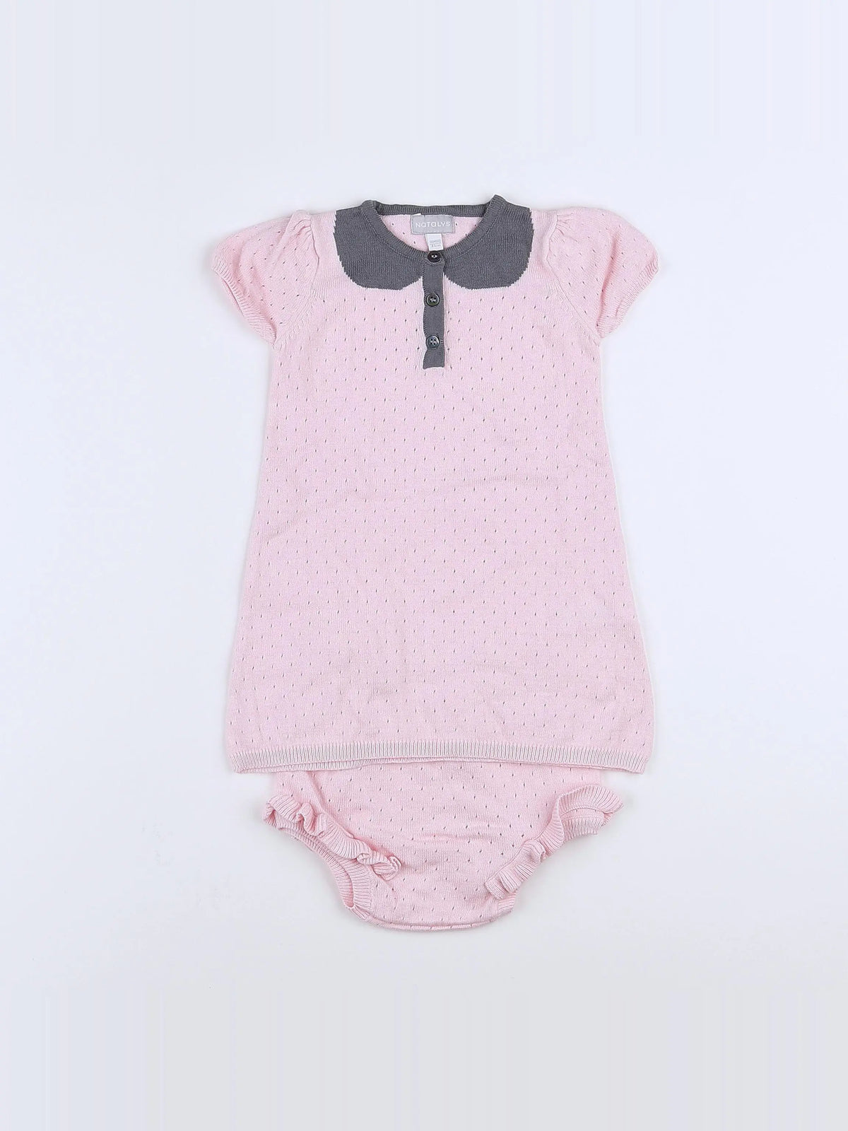 Natalys - robe gris,rose - 18 mois