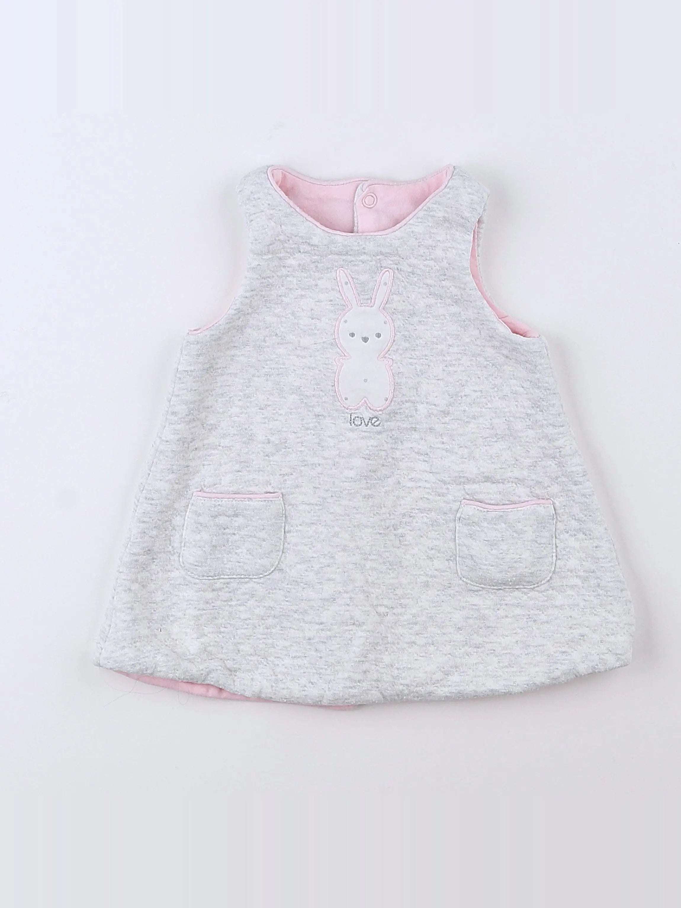 Okaidi - robe réversible gris - 3 mois