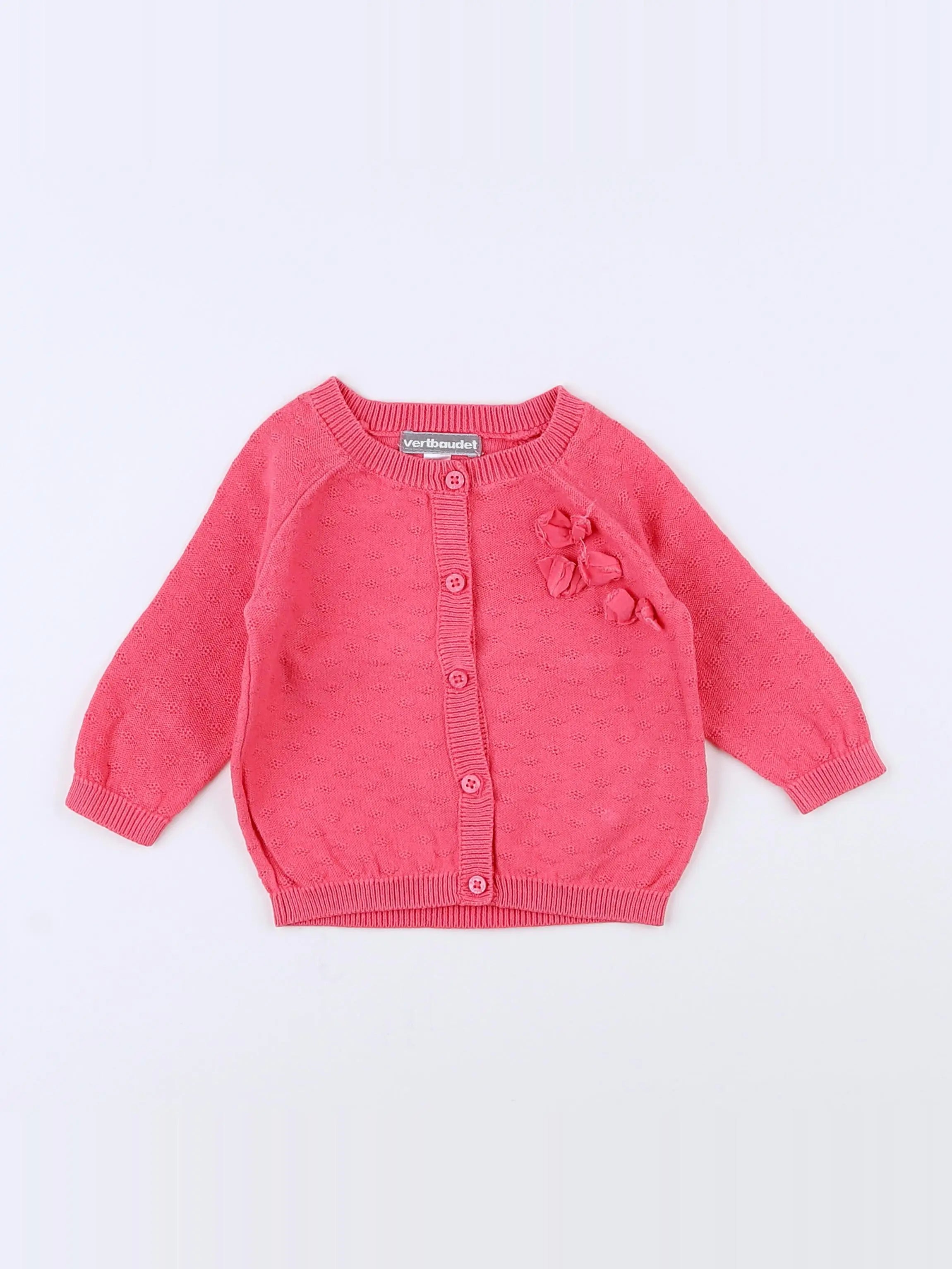 Vertbaudet - gilet rose - 3 mois