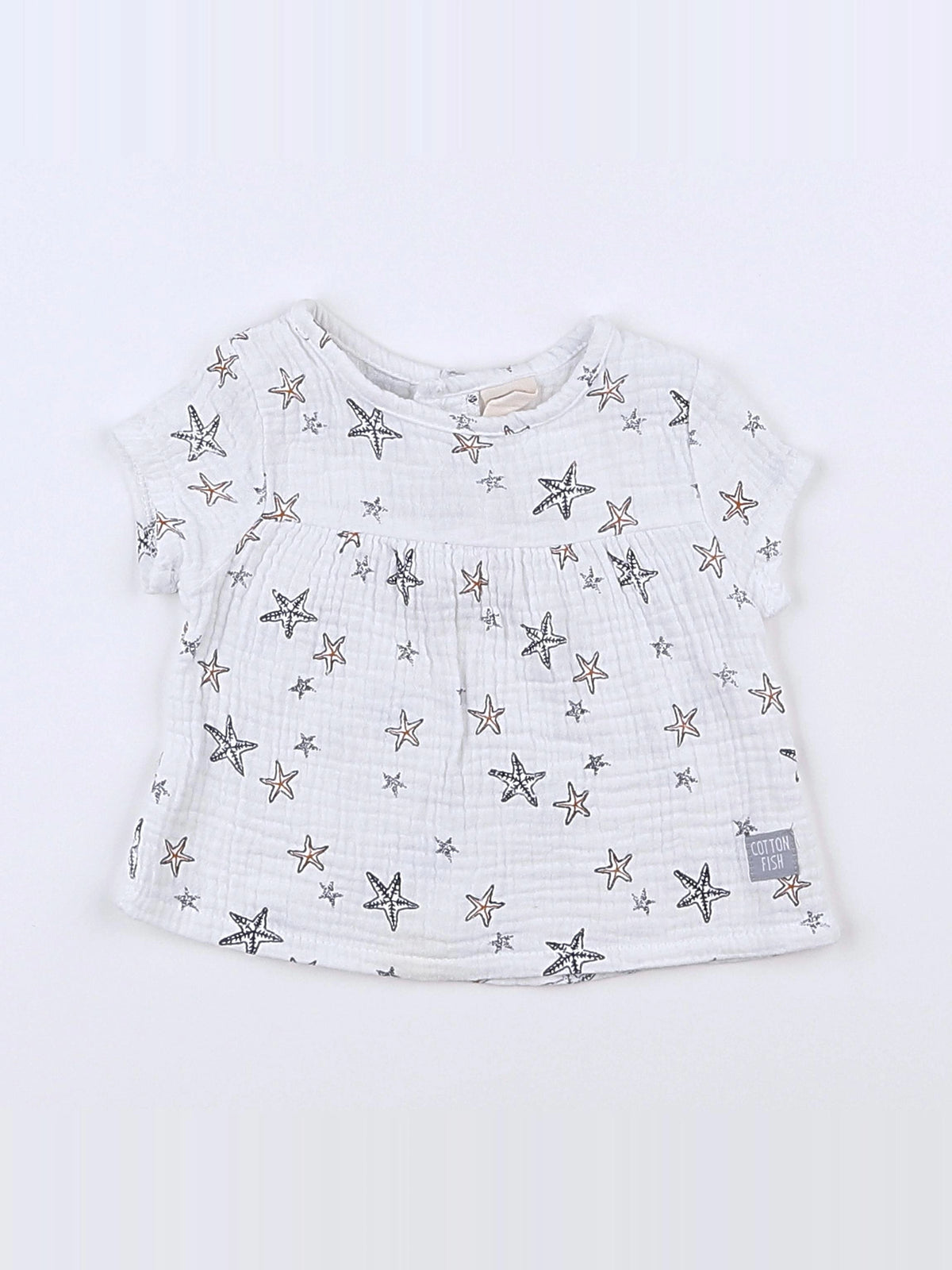 Cotton Fish - blouse blanc, bleu - 3 mois