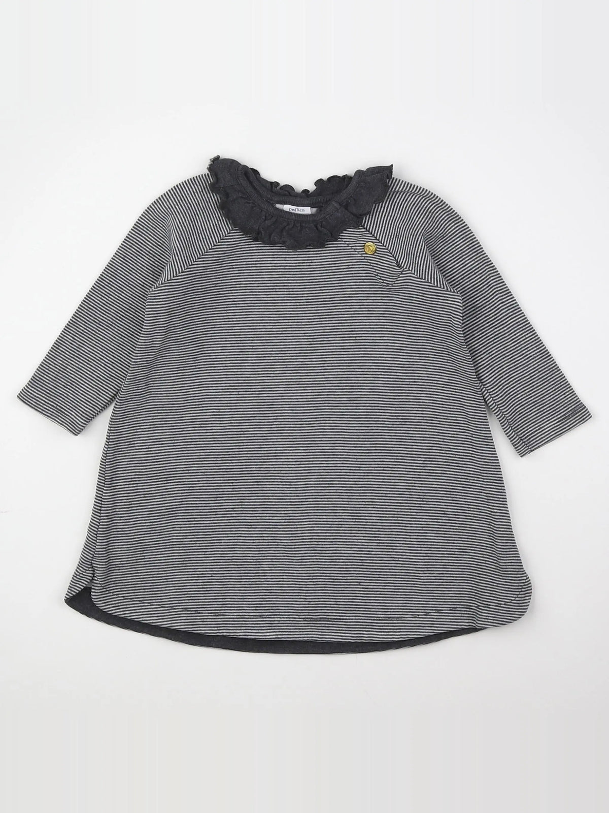 Petit Bateau - robe gris - 12 mois
