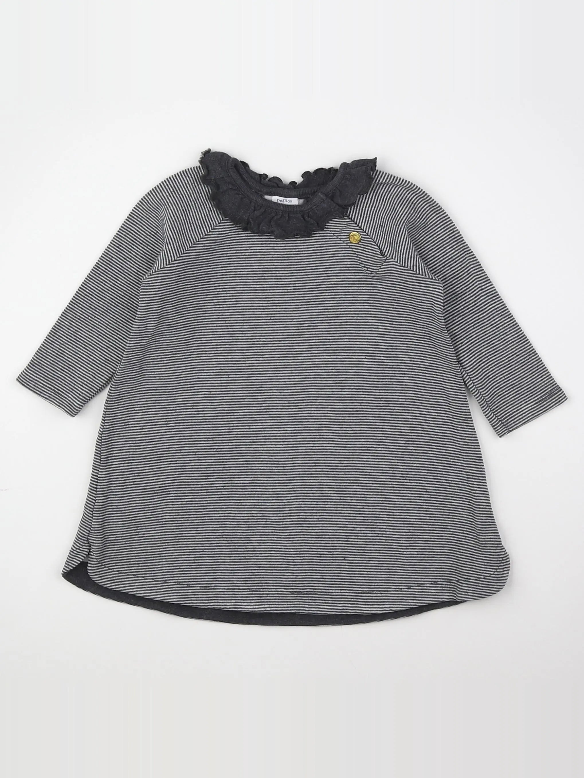 Petit Bateau - robe gris - 12 mois