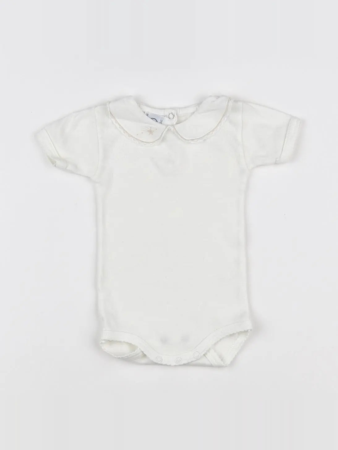 Petit Bateau - body à col blanc - 3 mois