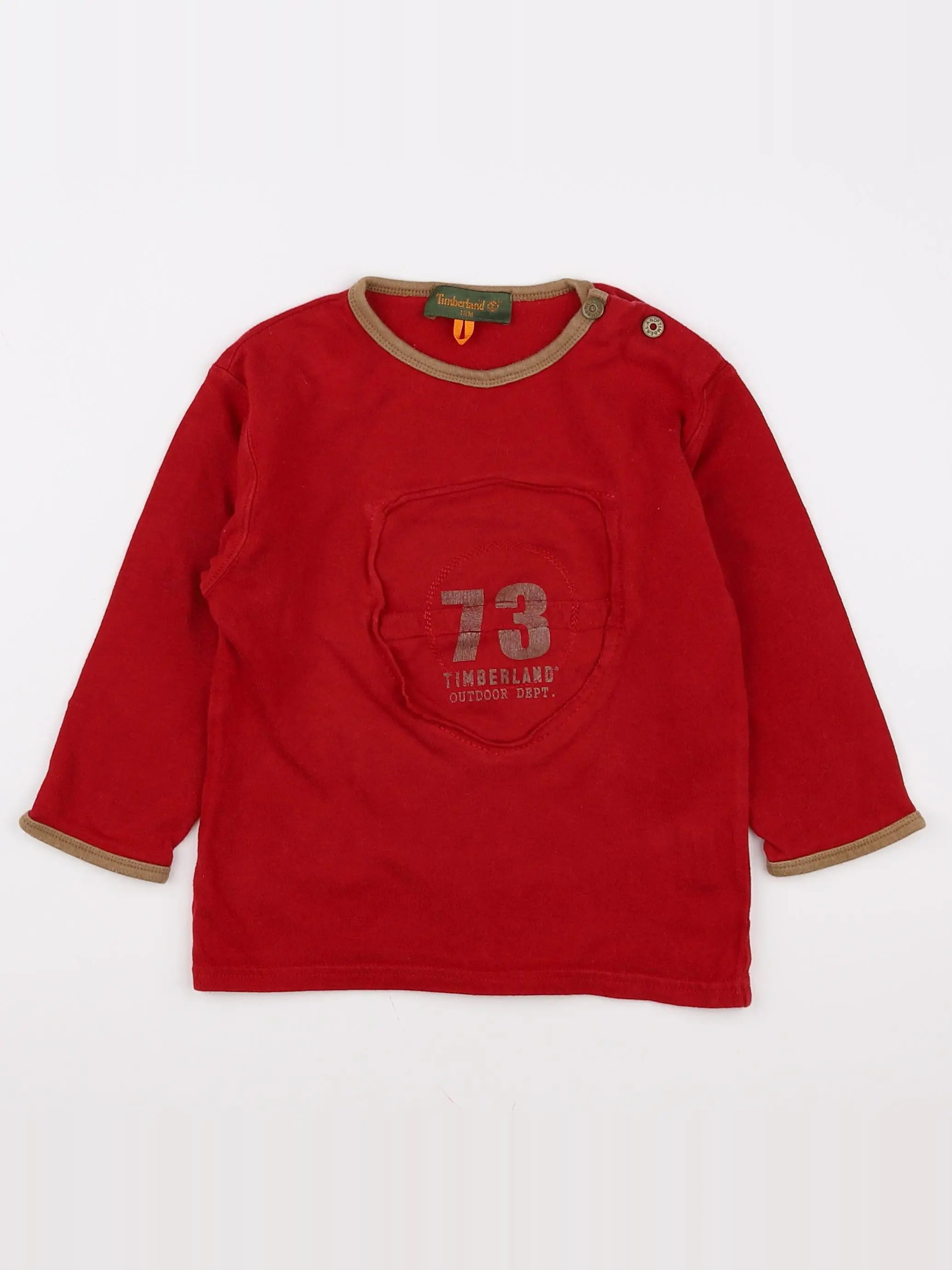Timberland - tee-shirt rouge, marron - 18 mois