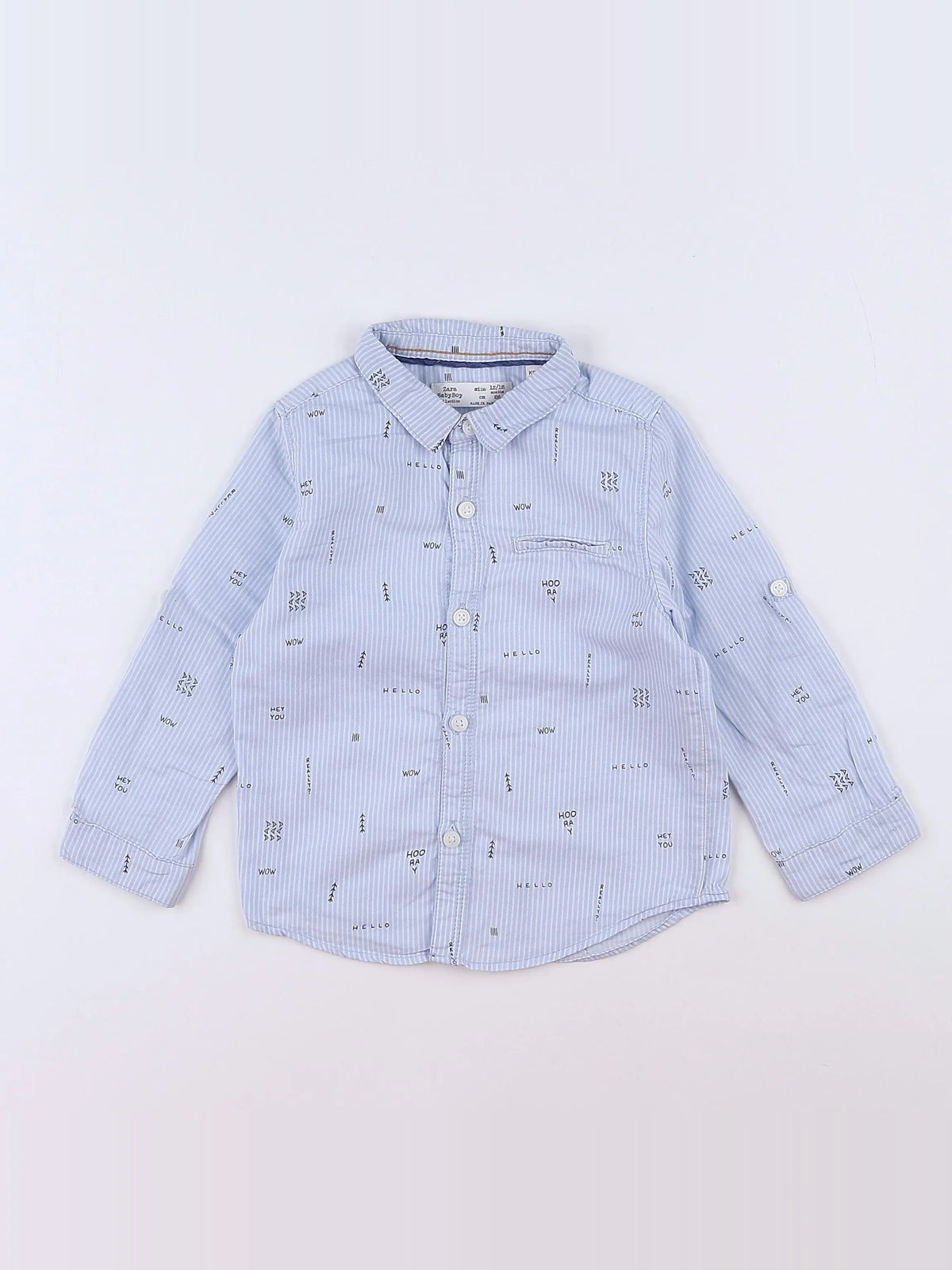 Zara - chemise bleu - 12/18 mois
