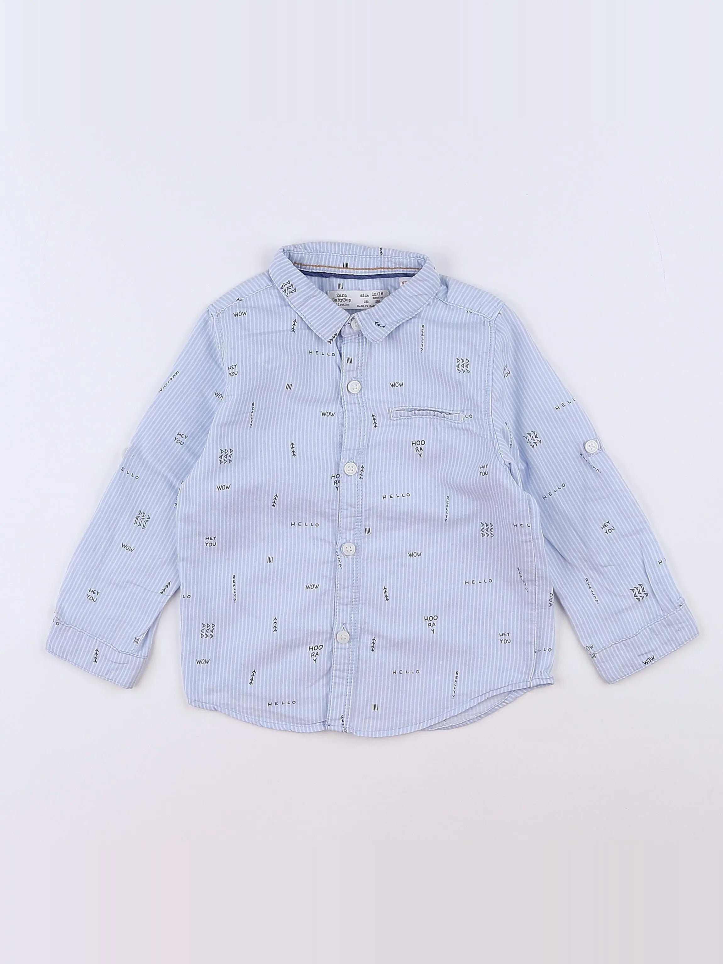 Zara - chemise bleu - 12/18 mois