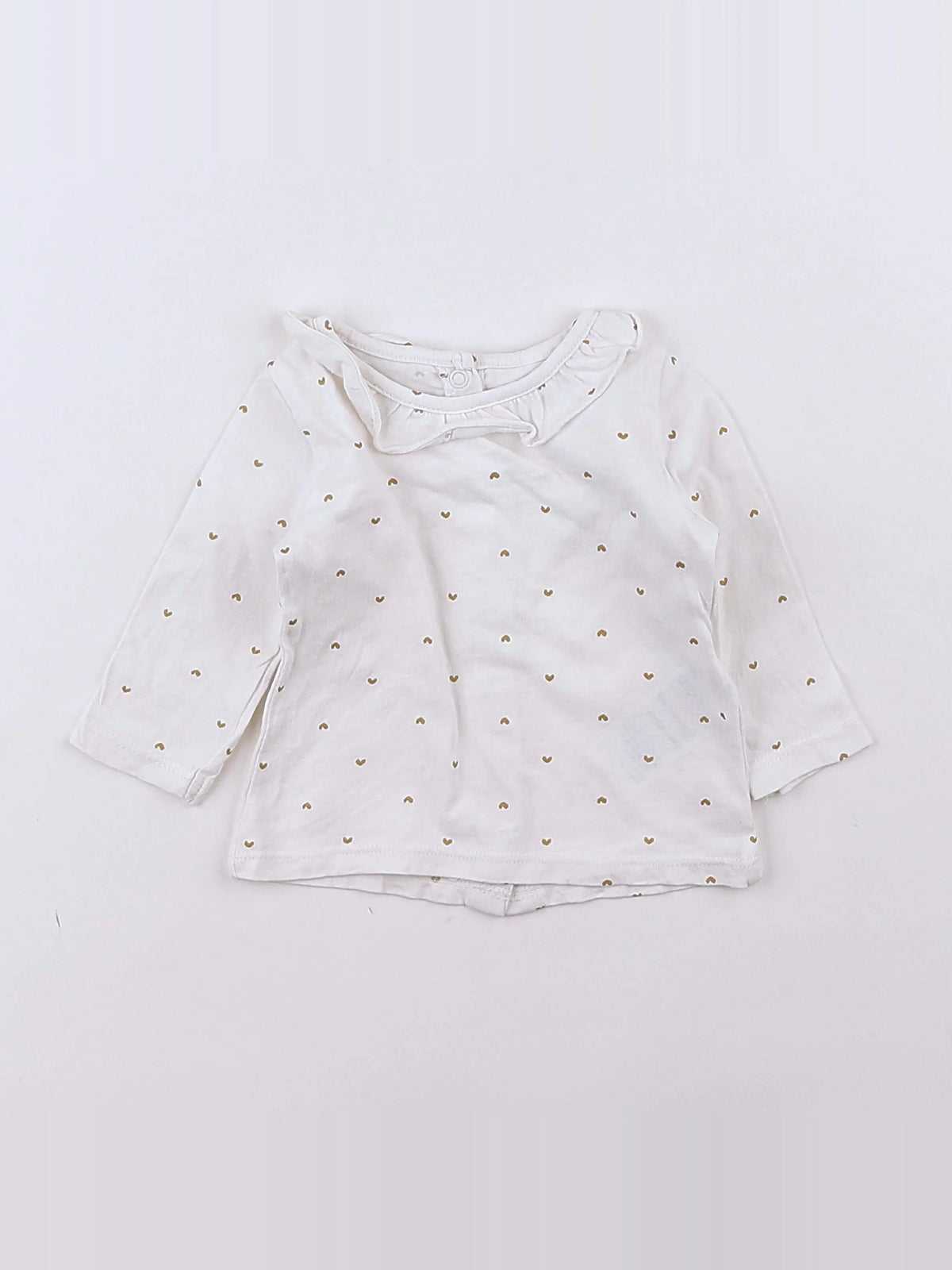 Vertbaudet - tee-shirt blanc, or - 3 mois
