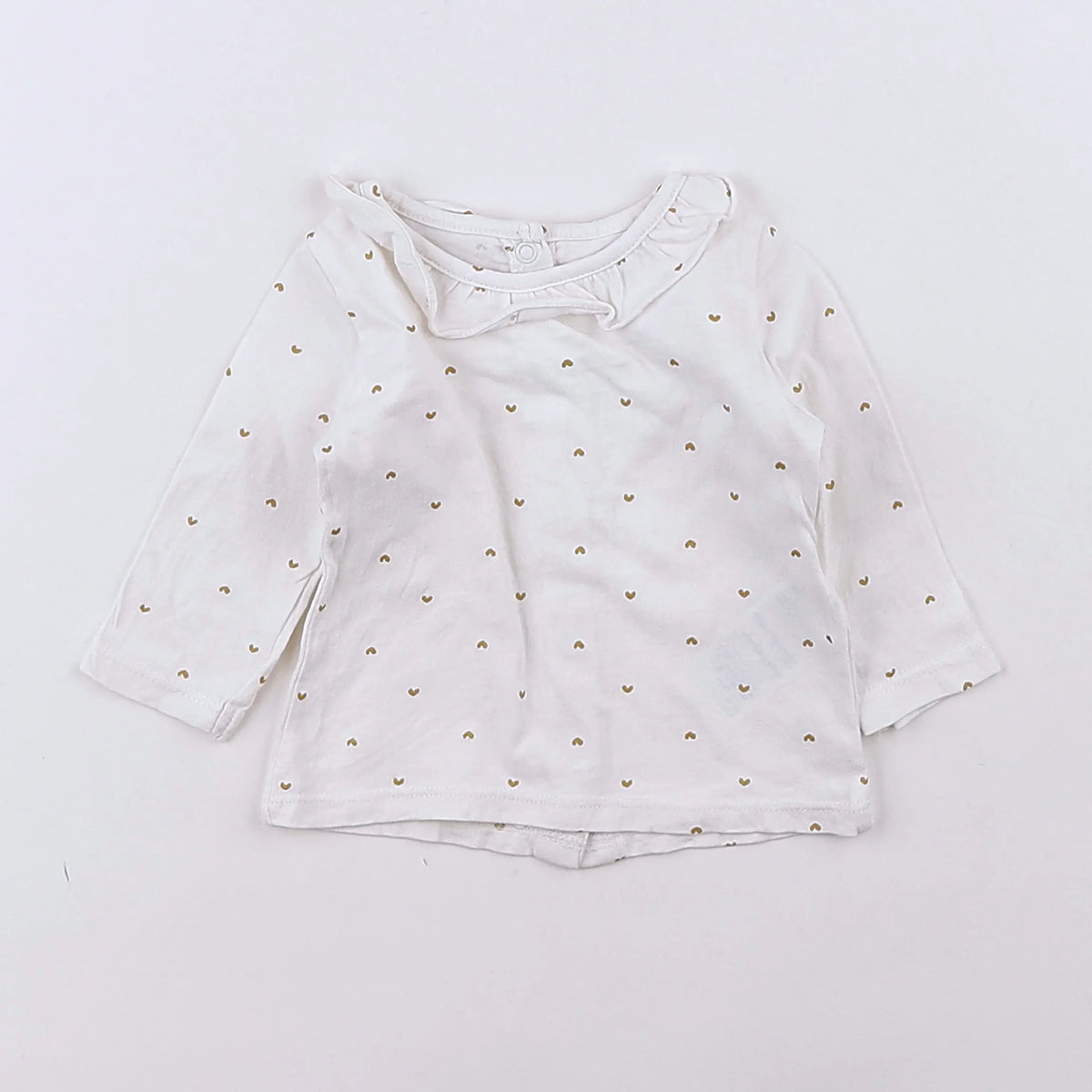 Vertbaudet - tee-shirt blanc, or - 3 mois