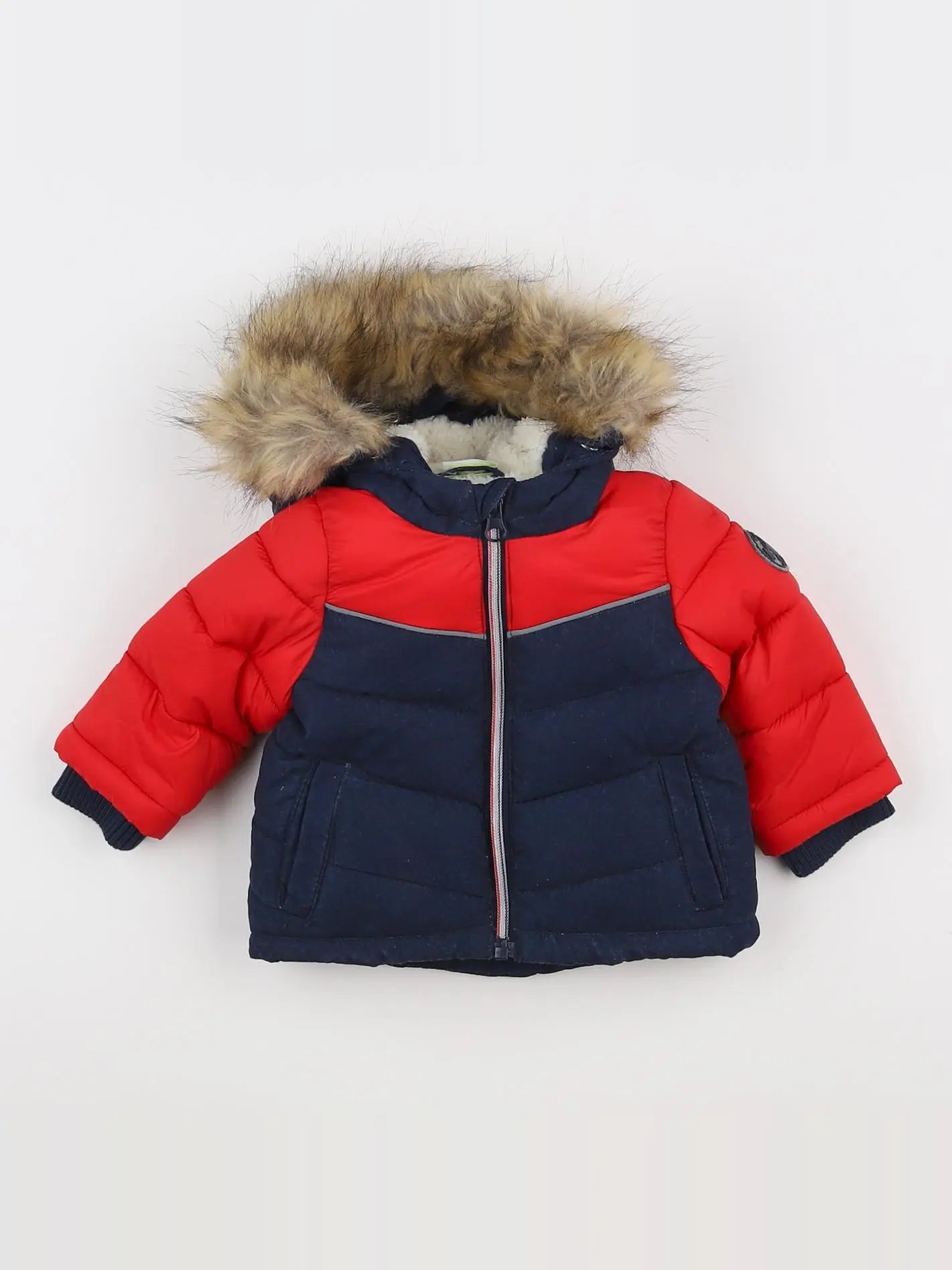 Tape à l'oeil - doudoune bleu, rouge - 3 mois