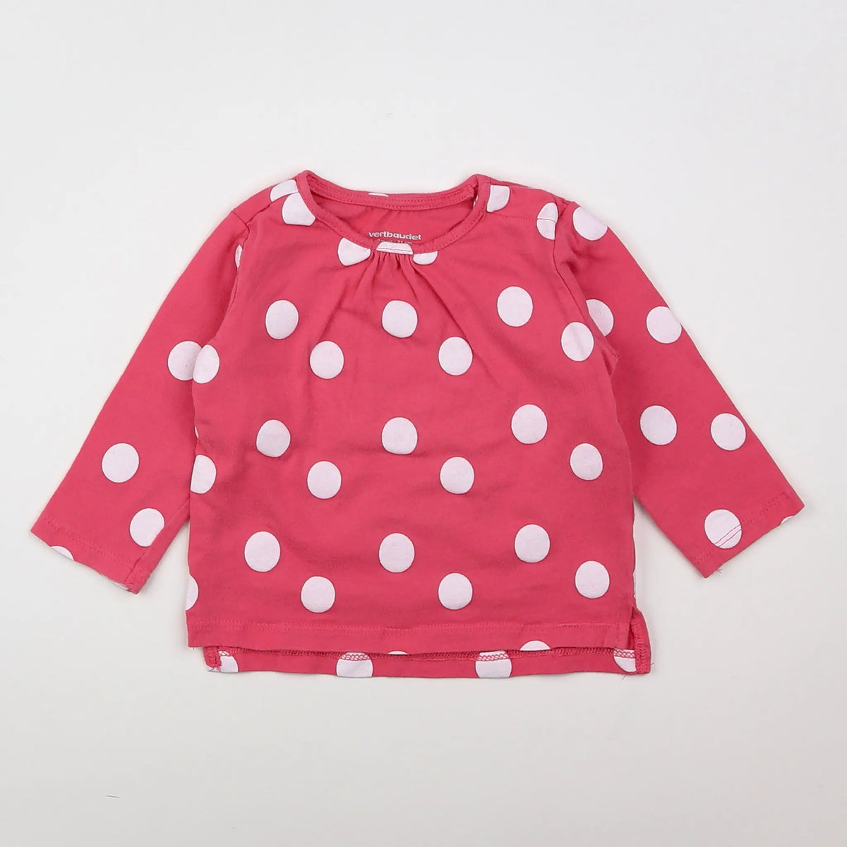 Vertbaudet - tee-shirt rose - 12 mois