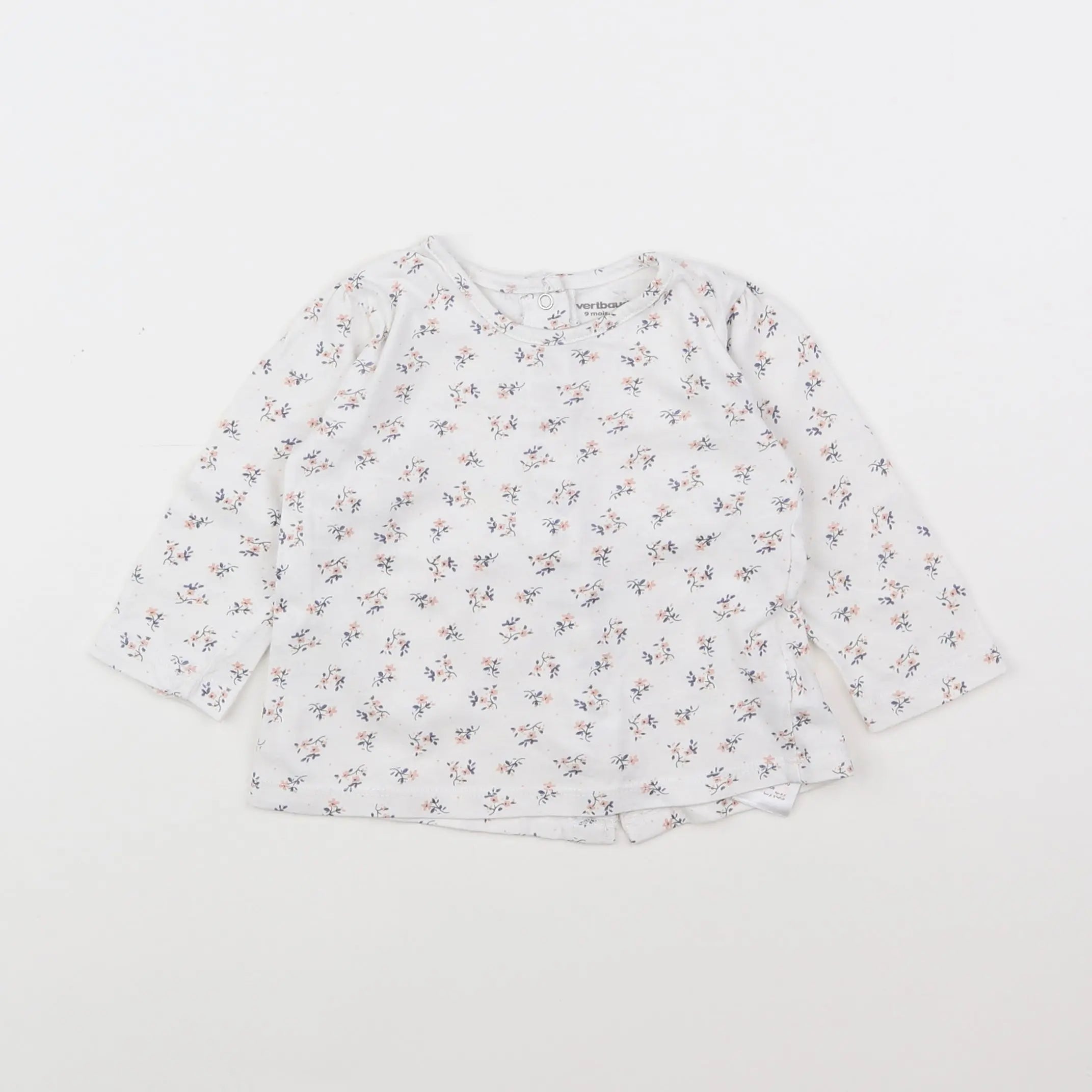 Vertbaudet - tee-shirt blanc - 9 mois