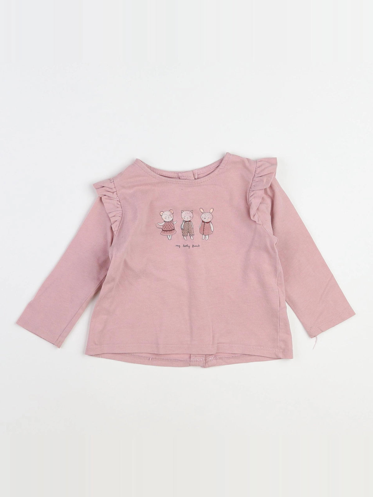 Vertbaudet - tee-shirt rose - 9 mois