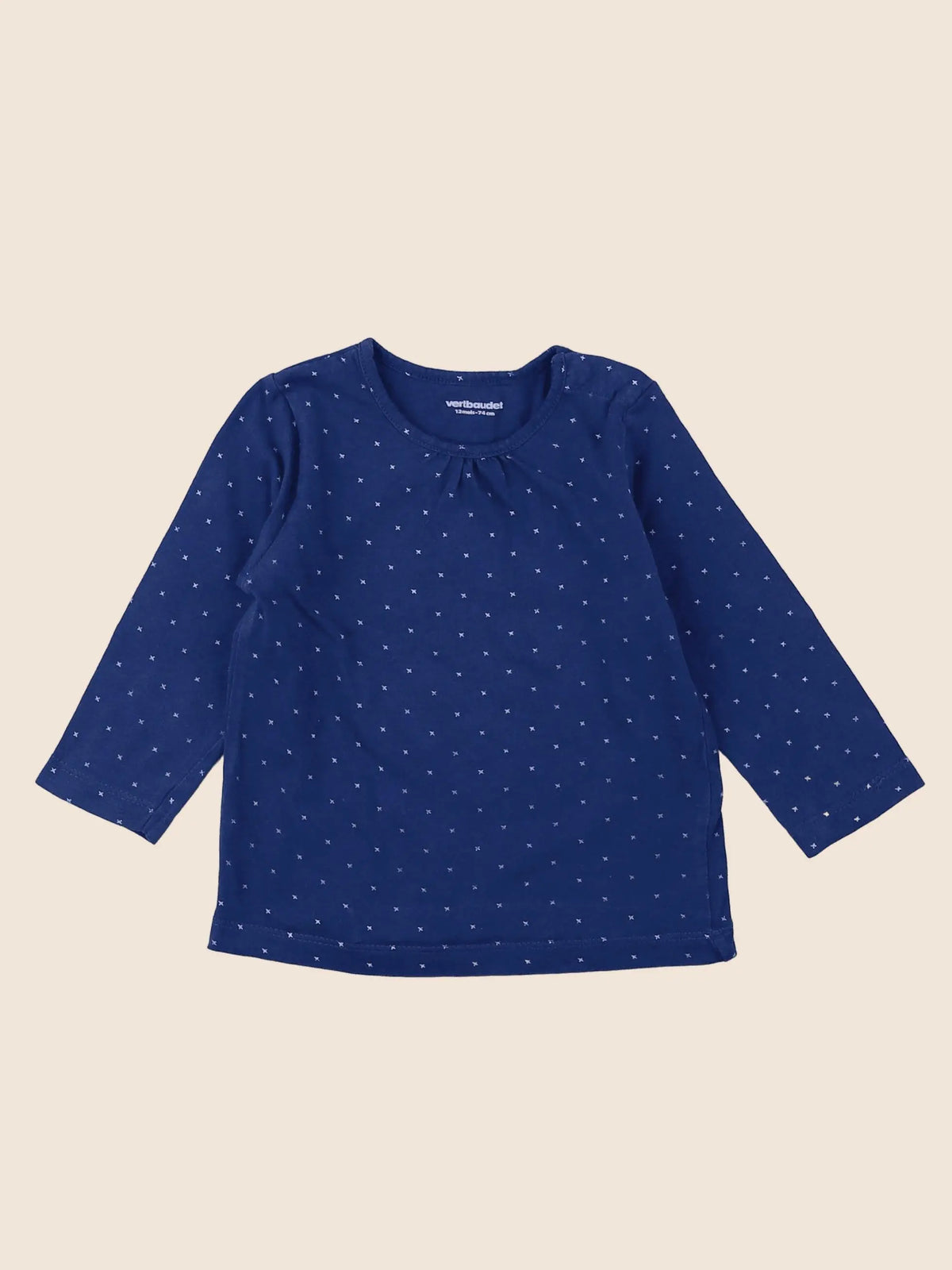 Vertbaudet - tee-shirt bleu - 12 mois