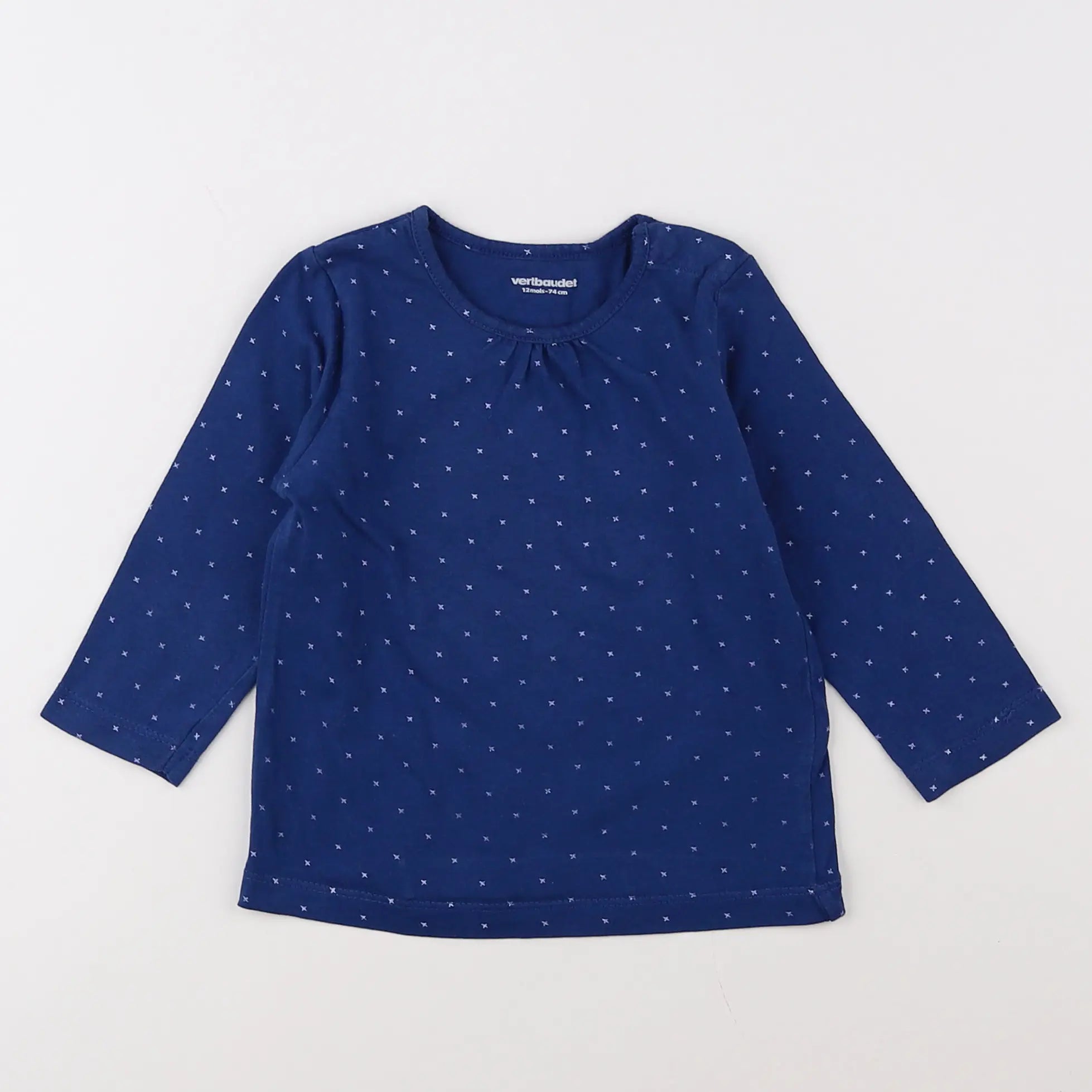Vertbaudet - tee-shirt bleu - 12 mois