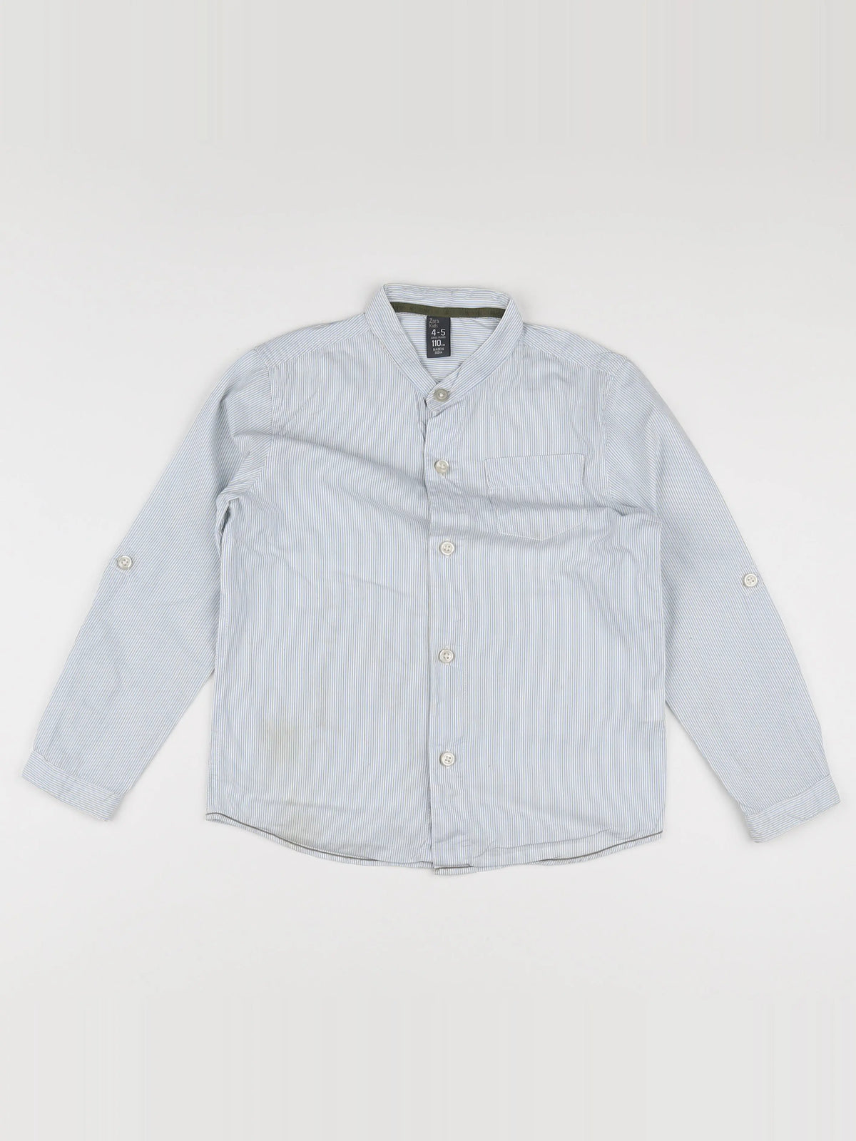 Zara - chemise blanc, bleu - 4/5 ans