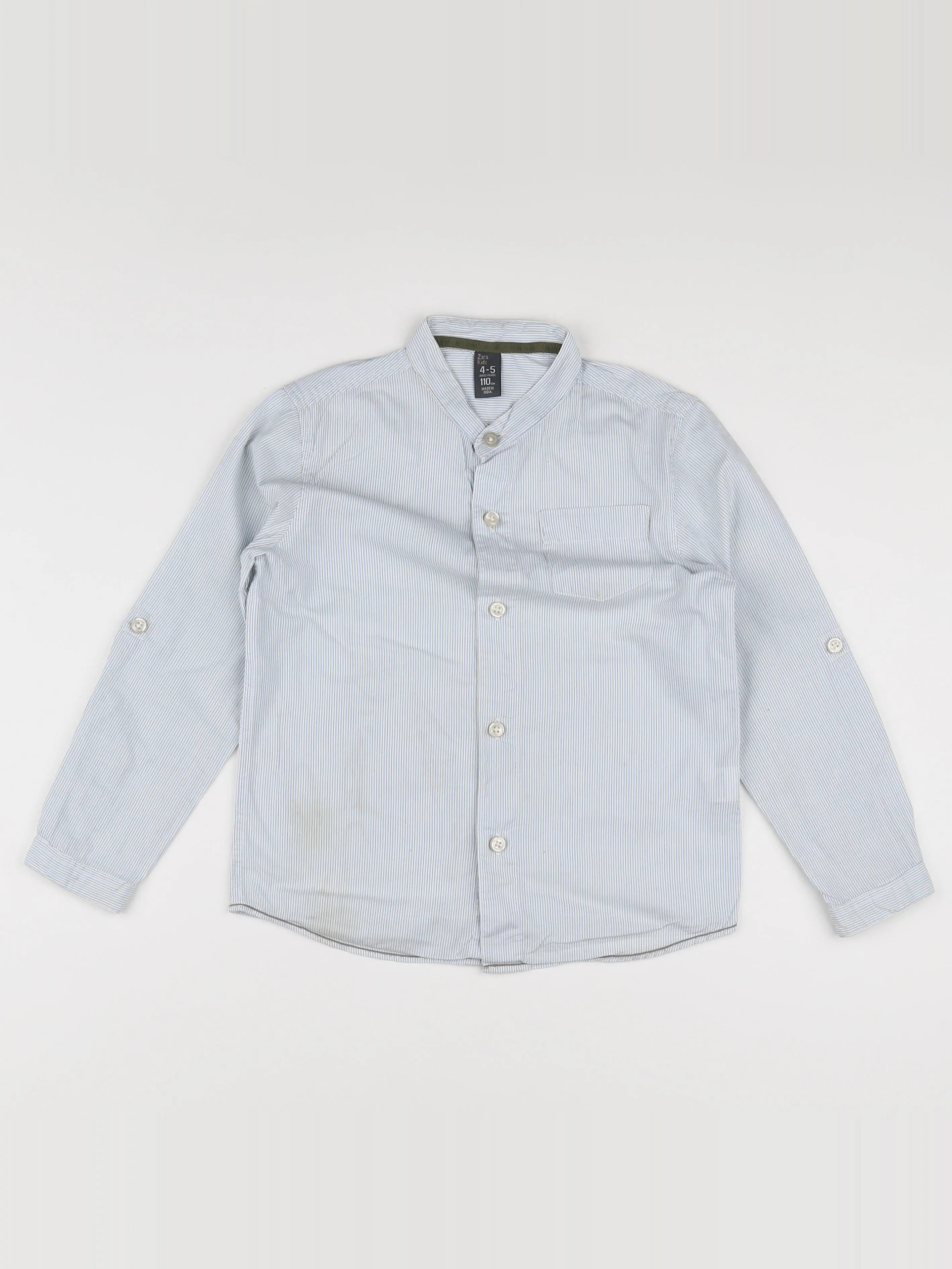 Zara - chemise blanc, bleu - 4/5 ans