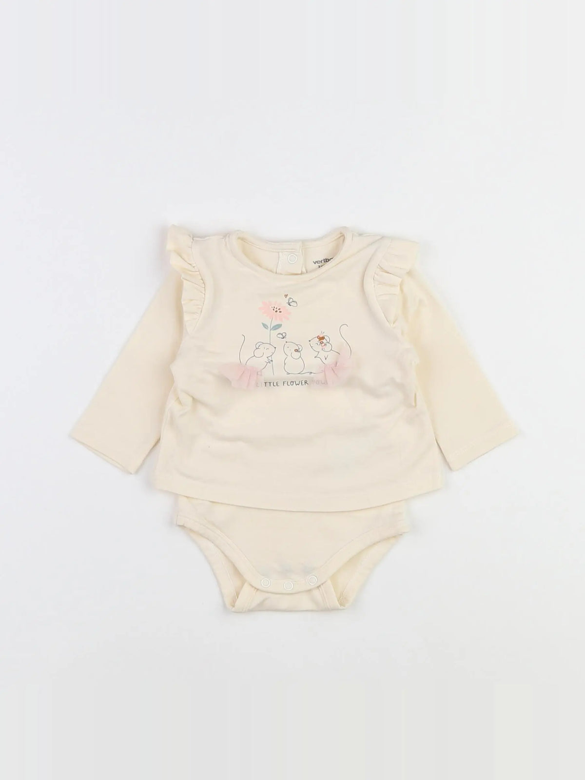 Vertbaudet - body vetement beige - 3 mois