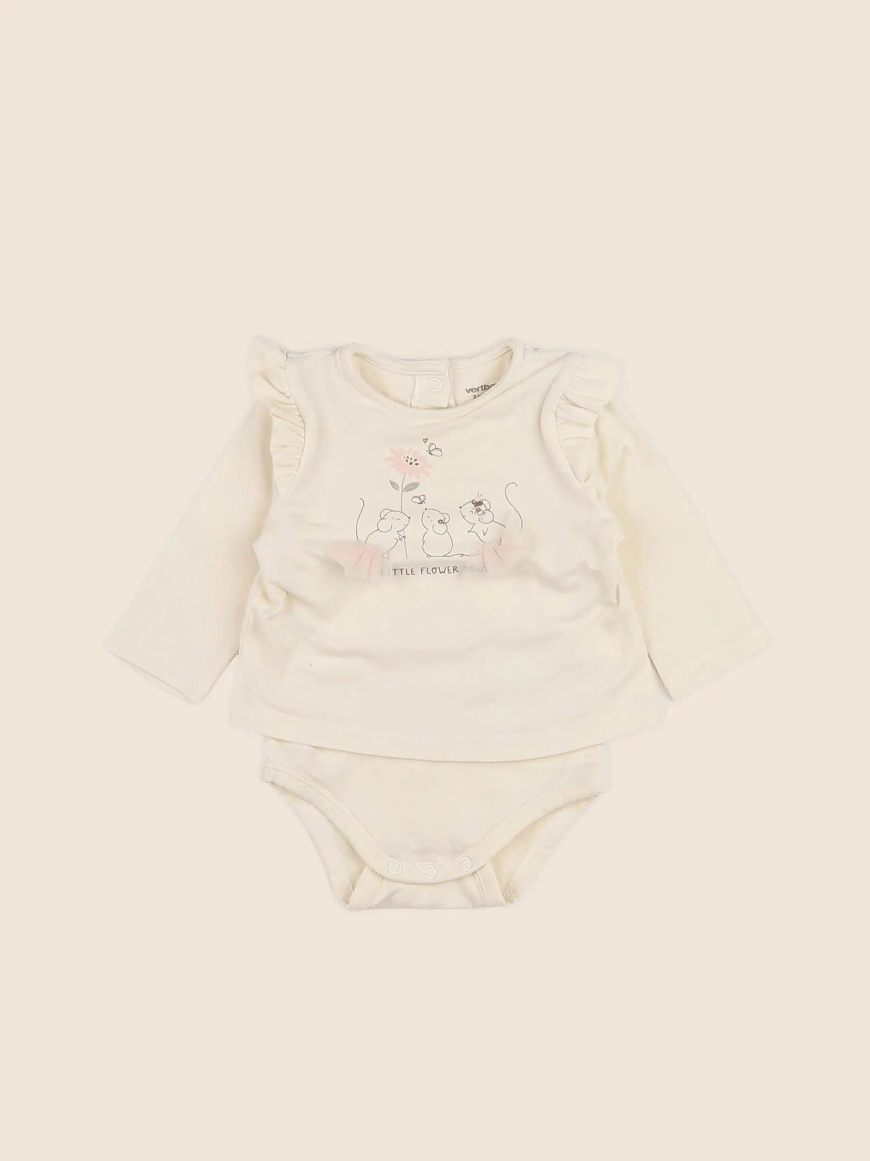 Vertbaudet - body vetement beige - 3 mois