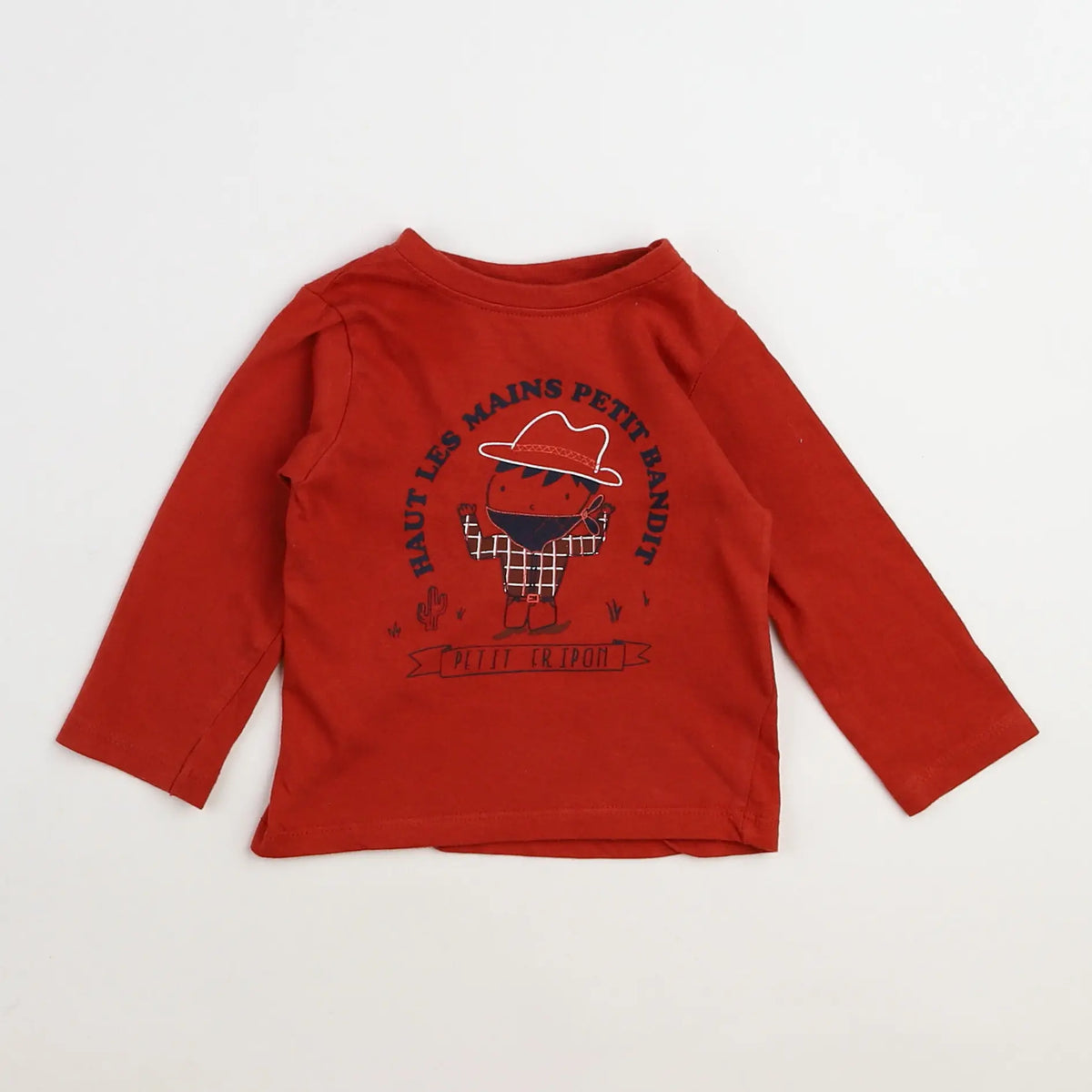 Vertbaudet - tee-shirt rouge - 12 mois